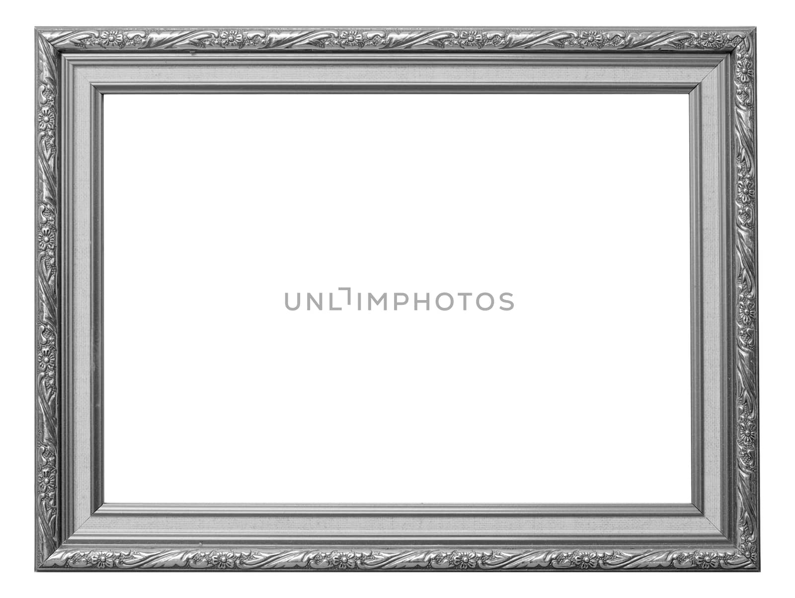 The antique silver vintage isolated white background.