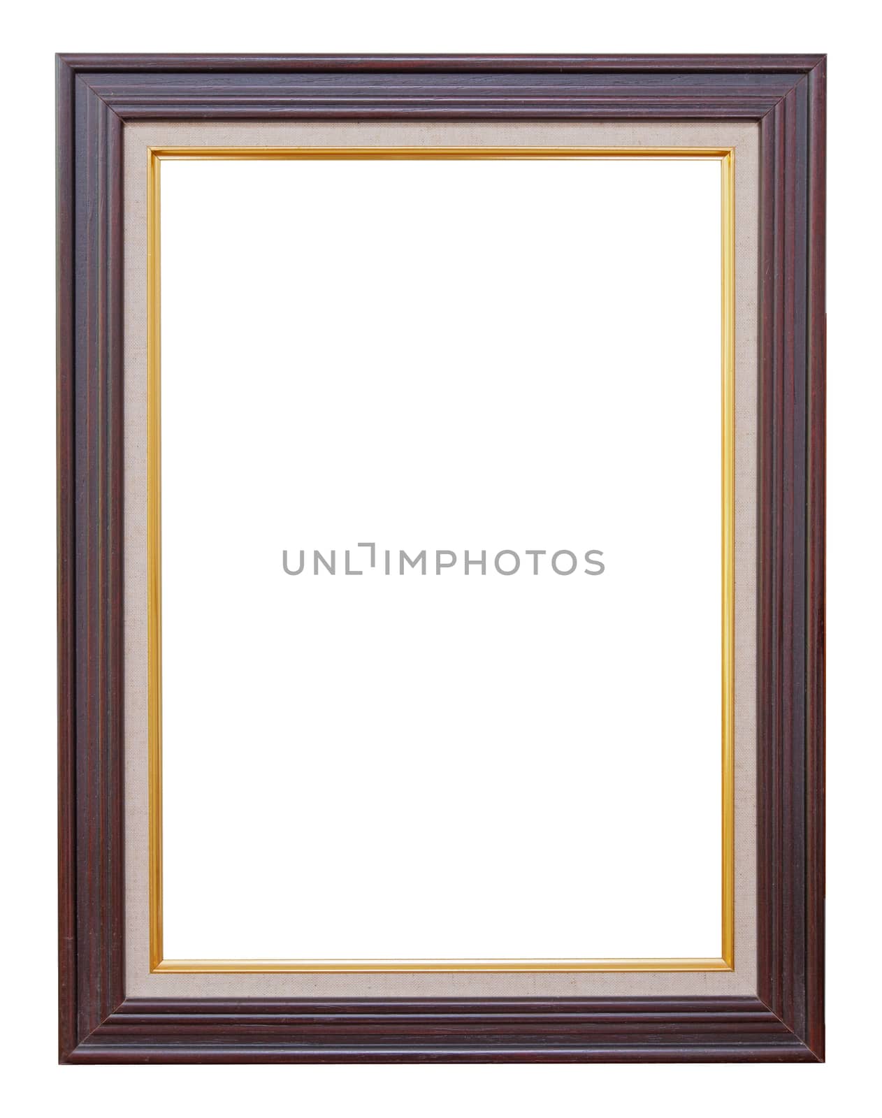 Wooden frame modern vintage isolated white background. by jayzynism