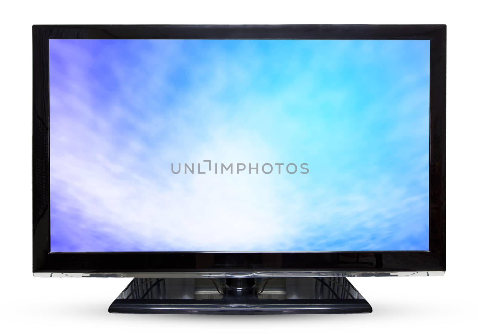 Television sky or monitor landscape isolated on white background.