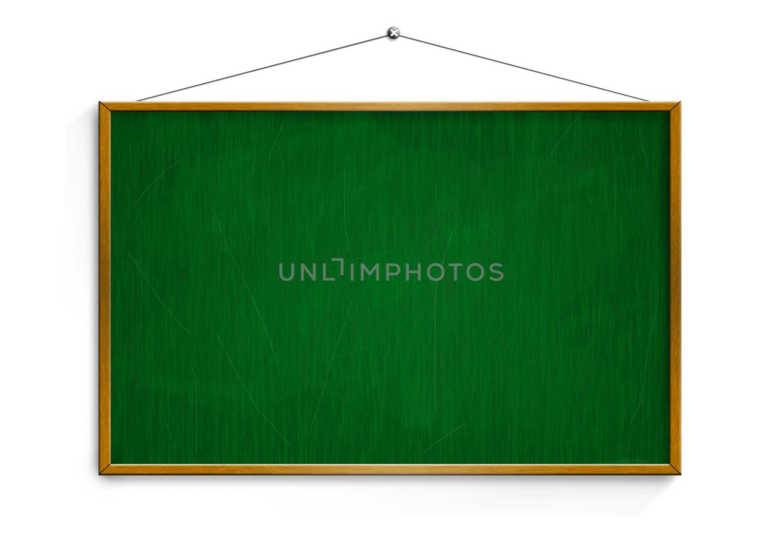 New Black chalk board with wooden frame  isolated on white background.