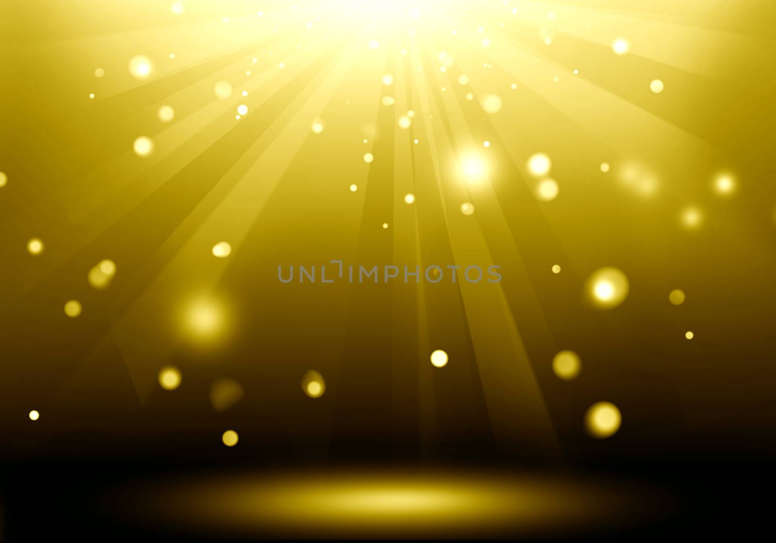 Abstract image of gold lighting flare on the floor stage : Fill  by jayzynism