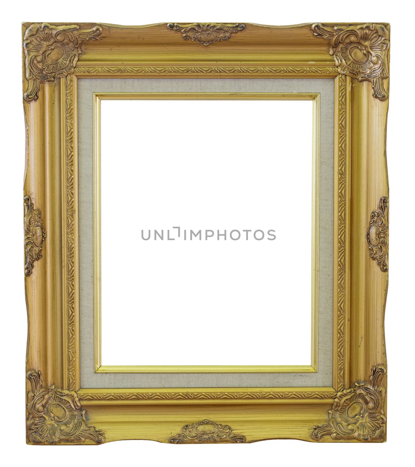 Old Frame gold and copper vintage isolated background. by jayzynism