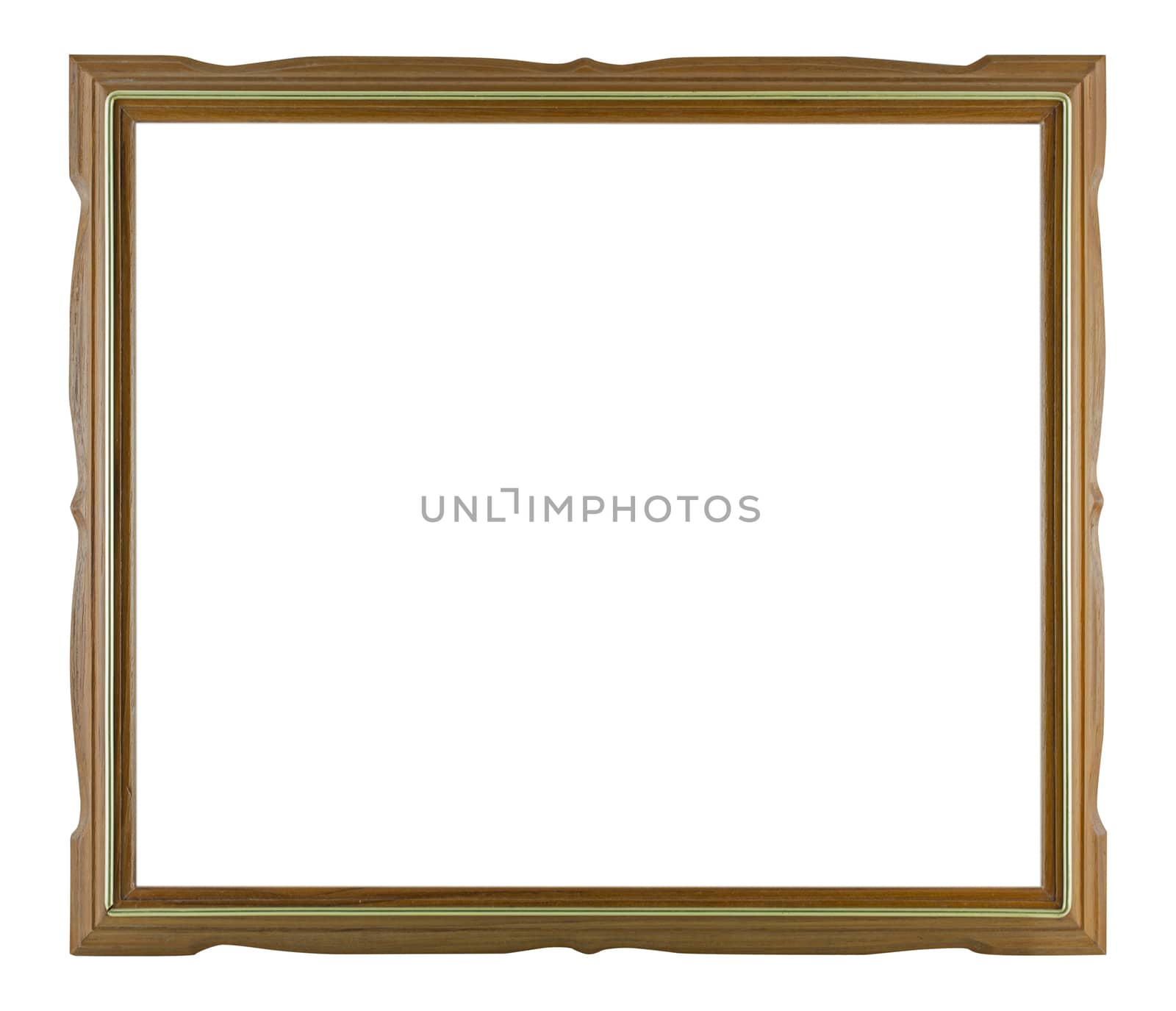 Wooden frame vintage isolated background.