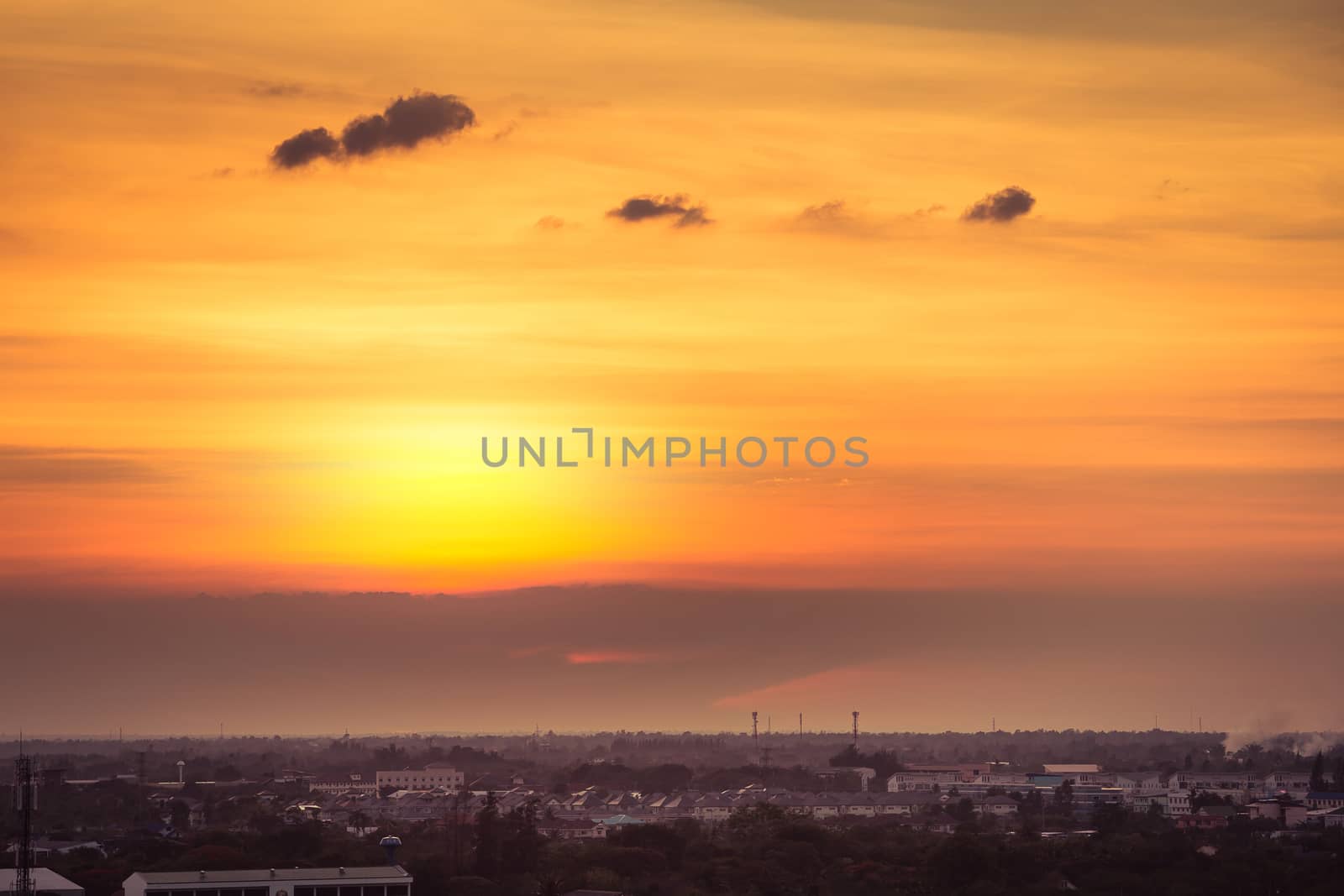 Sunset in the city Thailand. by jayzynism