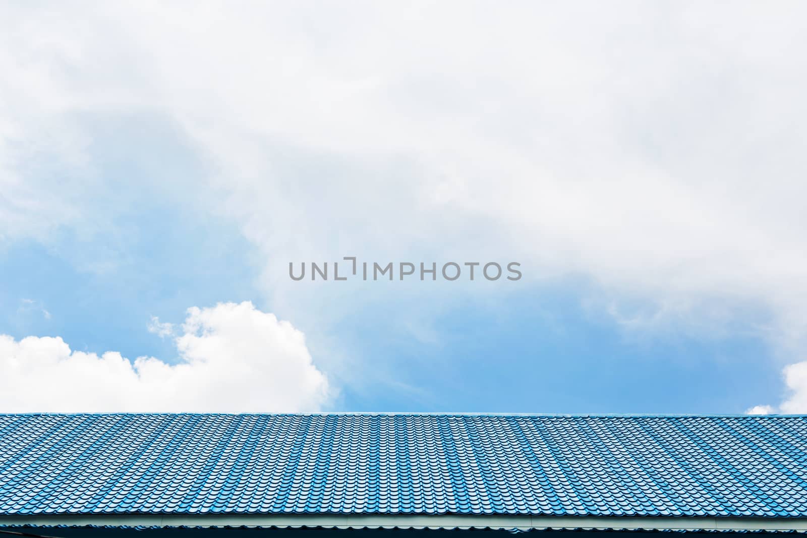 Blue tile roof on the sky. by jayzynism