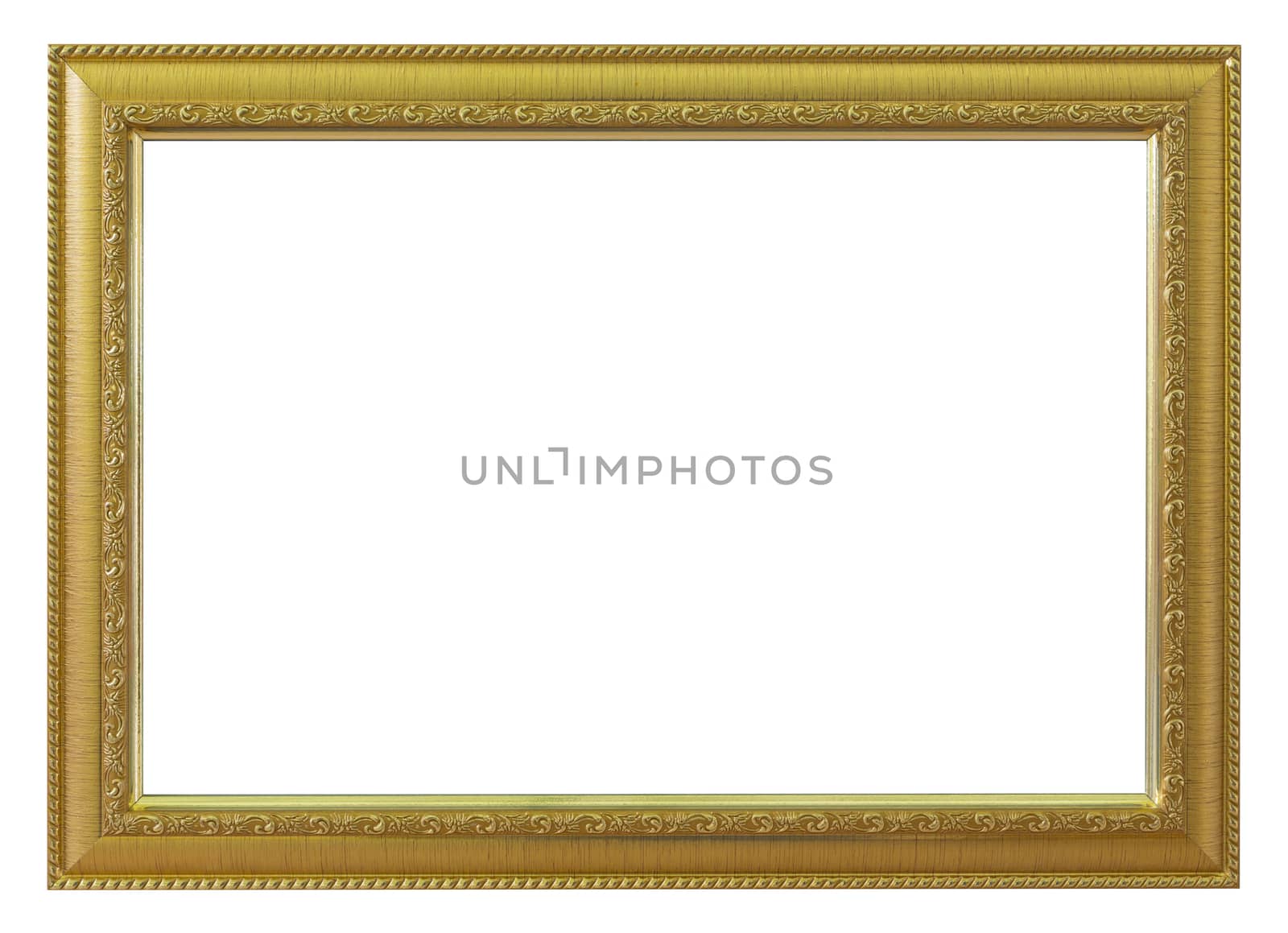 Frame gold and vintage isolated background.