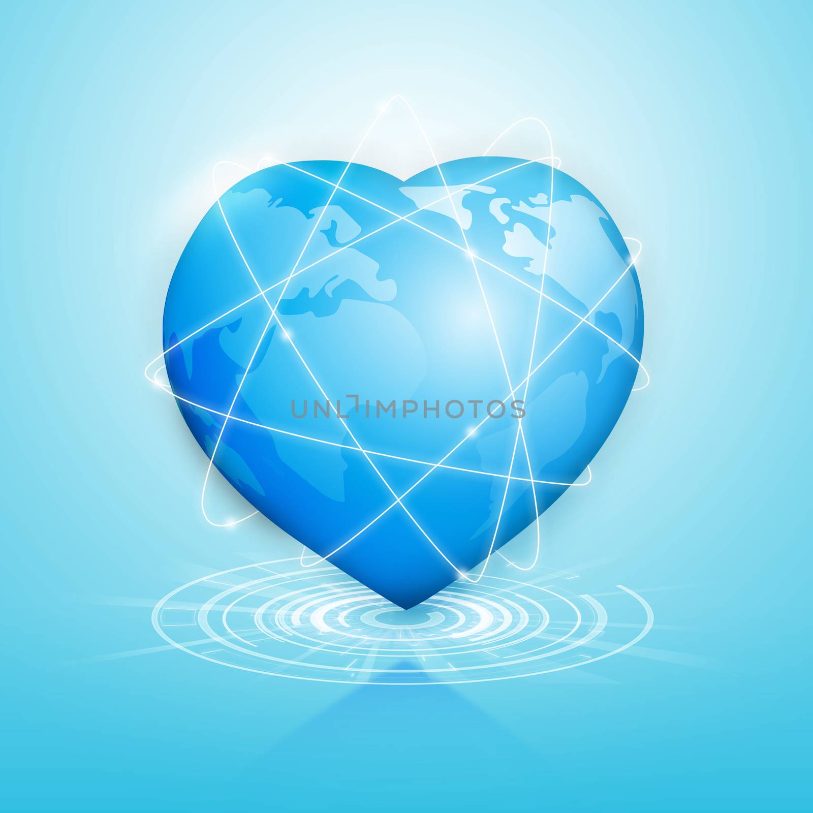 Global heart technology connection worldwide. by jayzynism