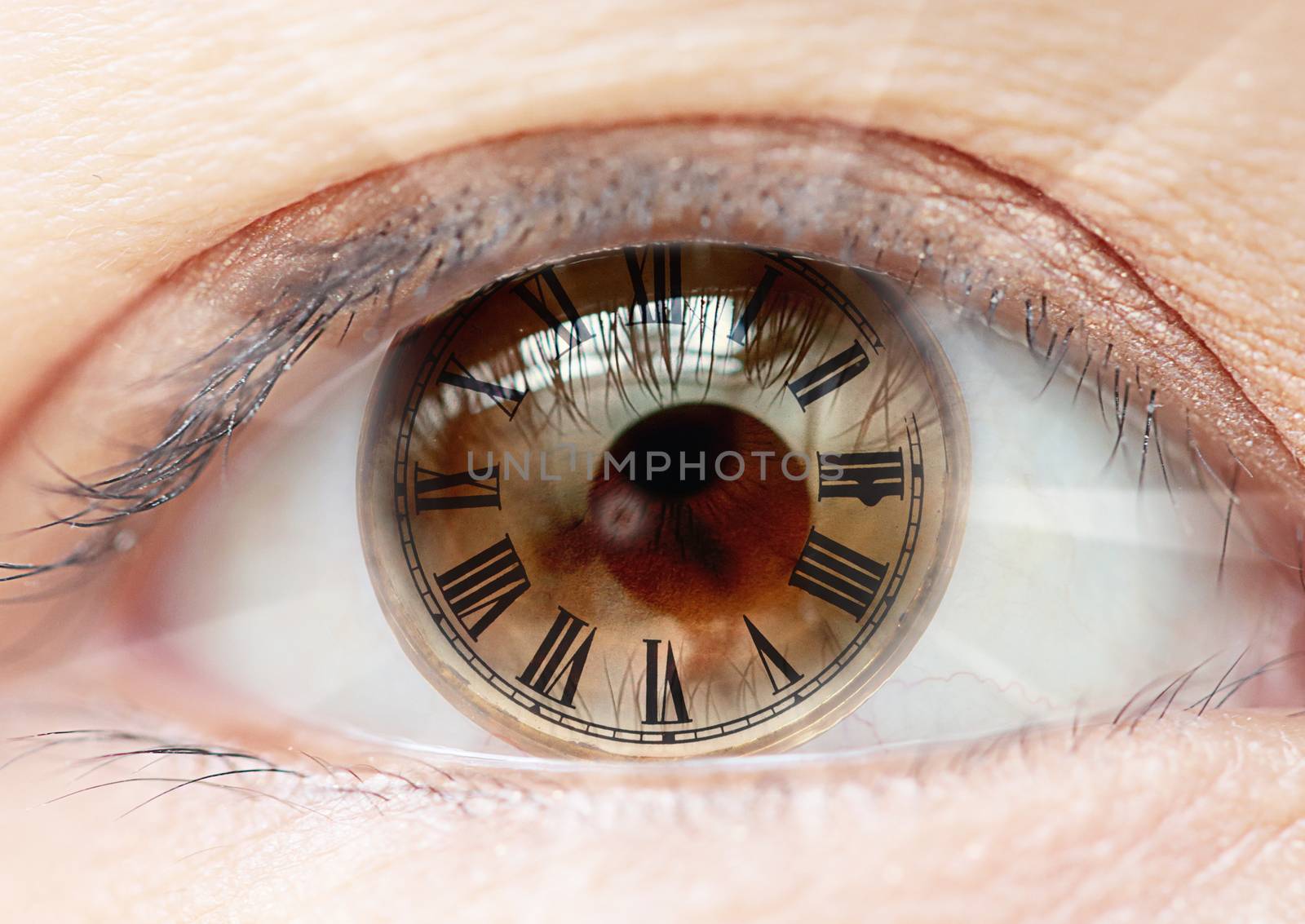 Female eye roman numerals  bio clock. by jayzynism