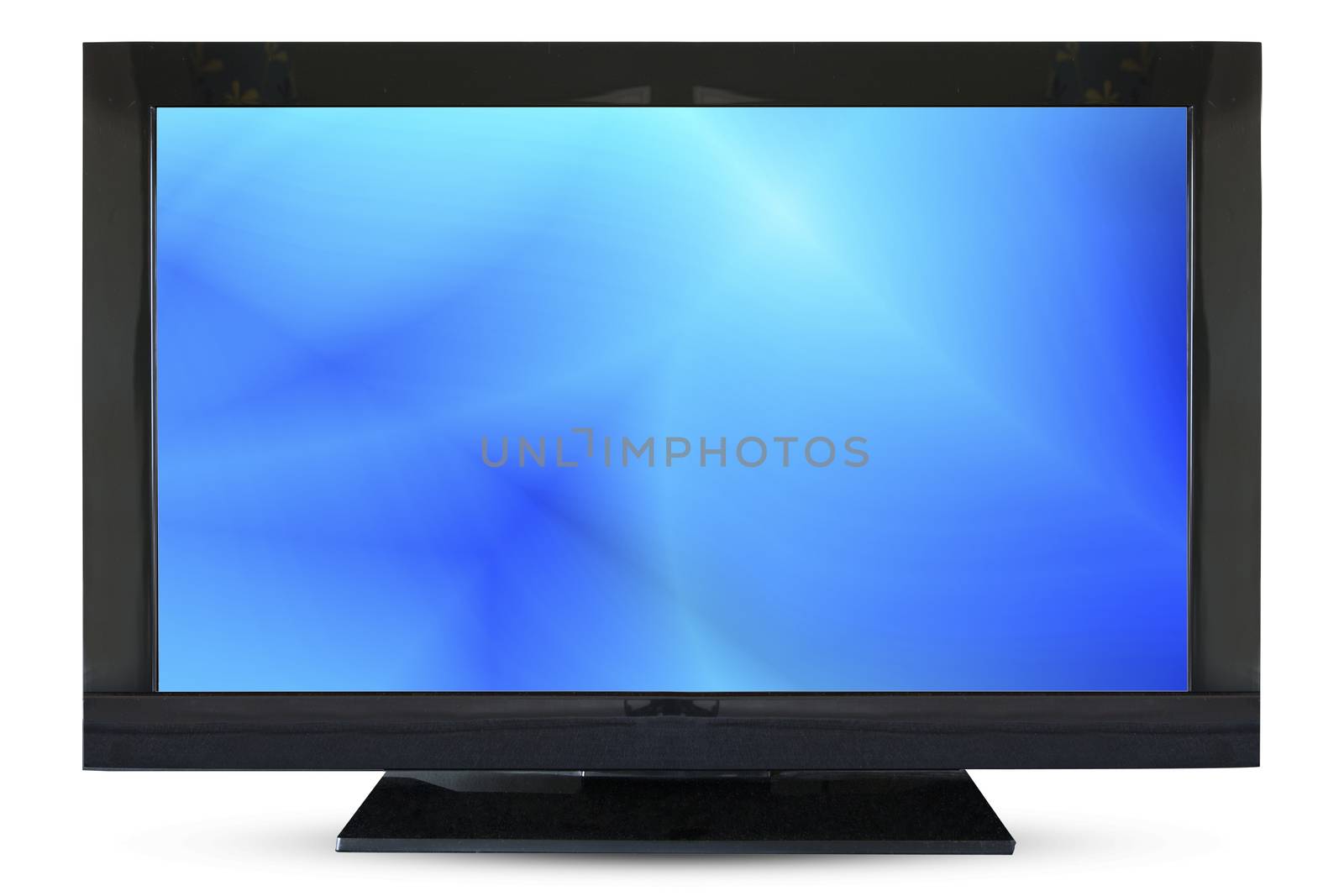 Television monitor texture sky isolated on white background. by jayzynism