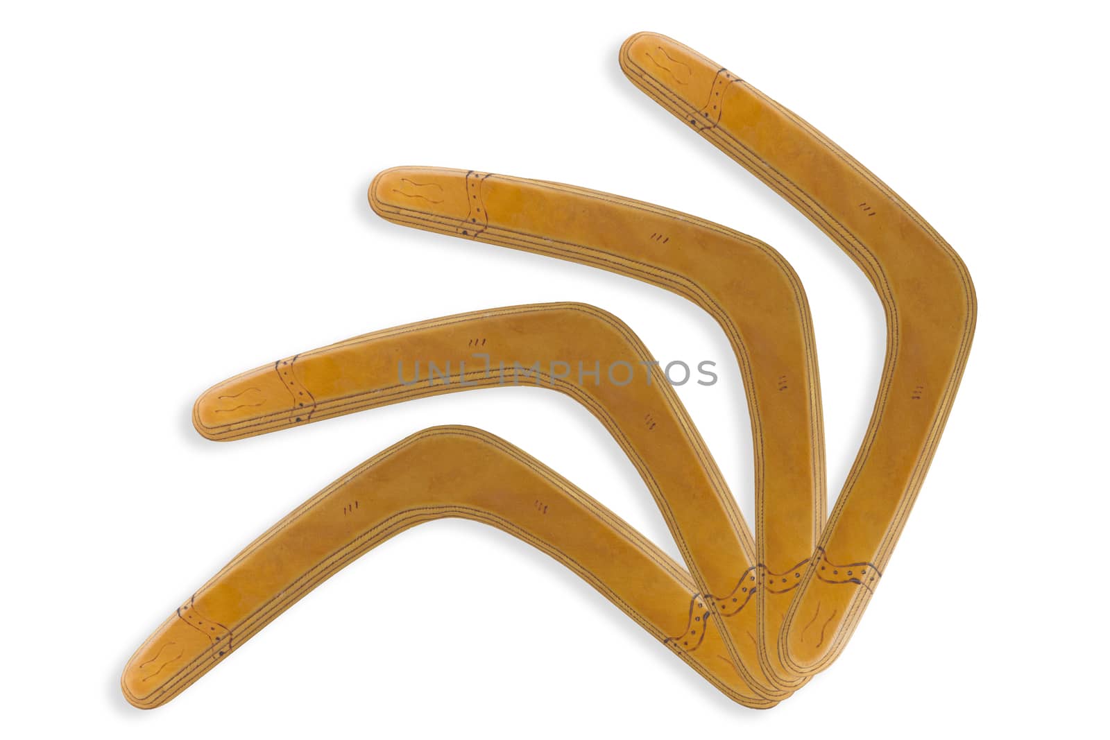 Brown Boomerang isolated white background. by jayzynism