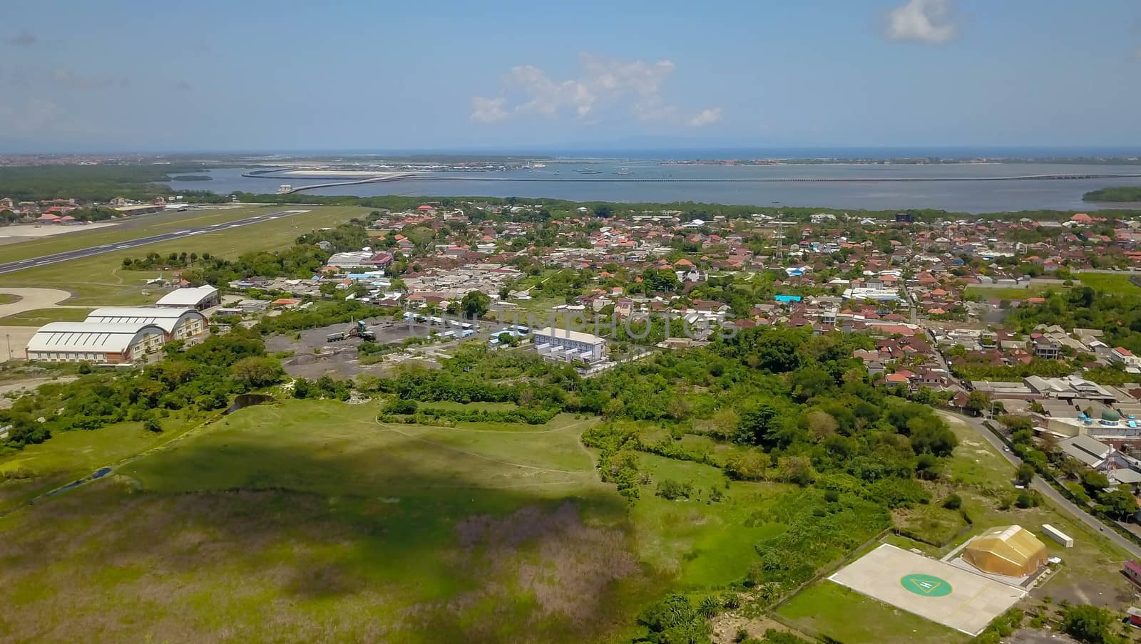 A view of Bali island after aircraft has been taken off from Ngurah Rai International airport.