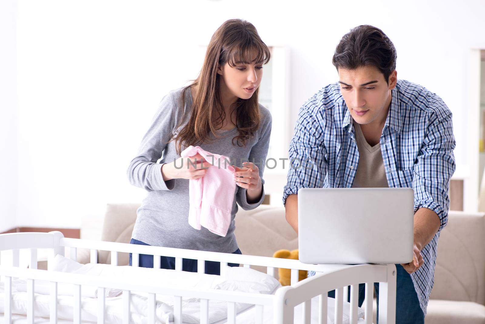 Young parents expecting their first baby