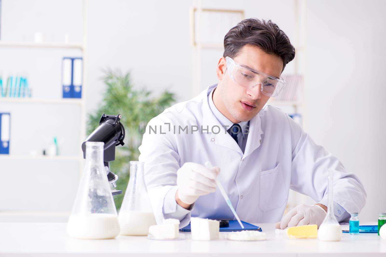 Food scientist testing new stuff in the lab