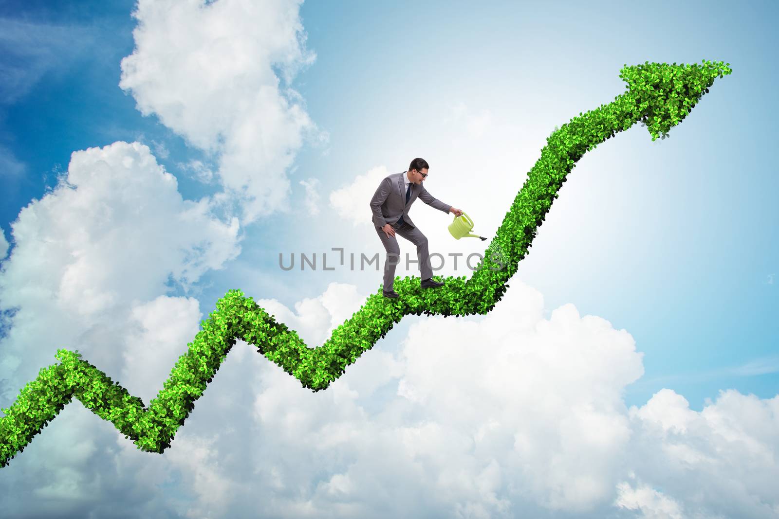 Businessman in responsible ecological business
