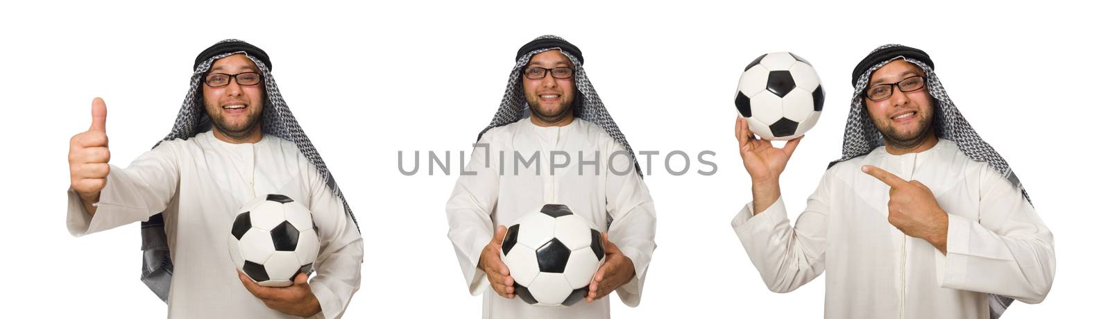 Concept with arab man isolated on white by Elnur