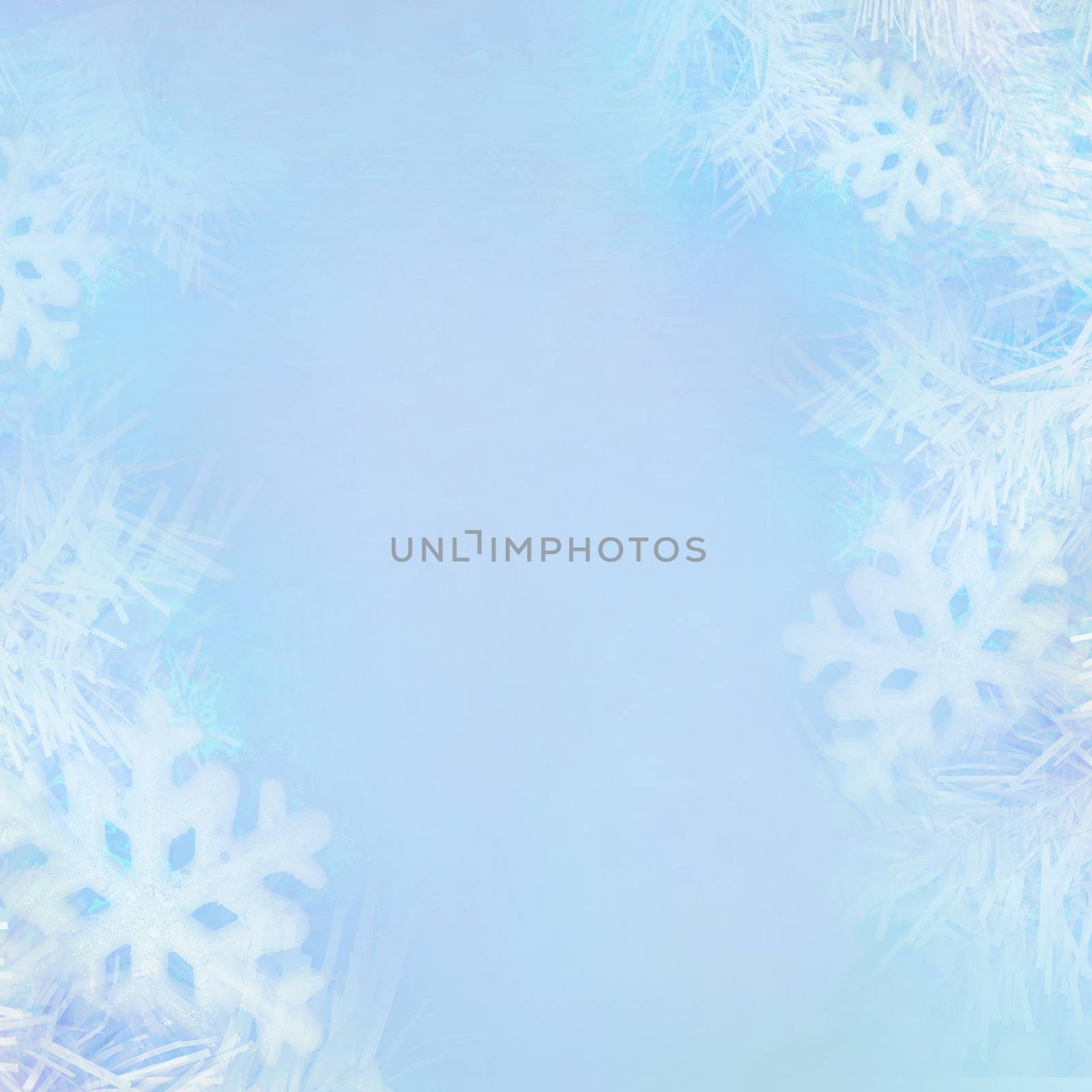 Christmas background concept design of white snowflake and snow with copy space