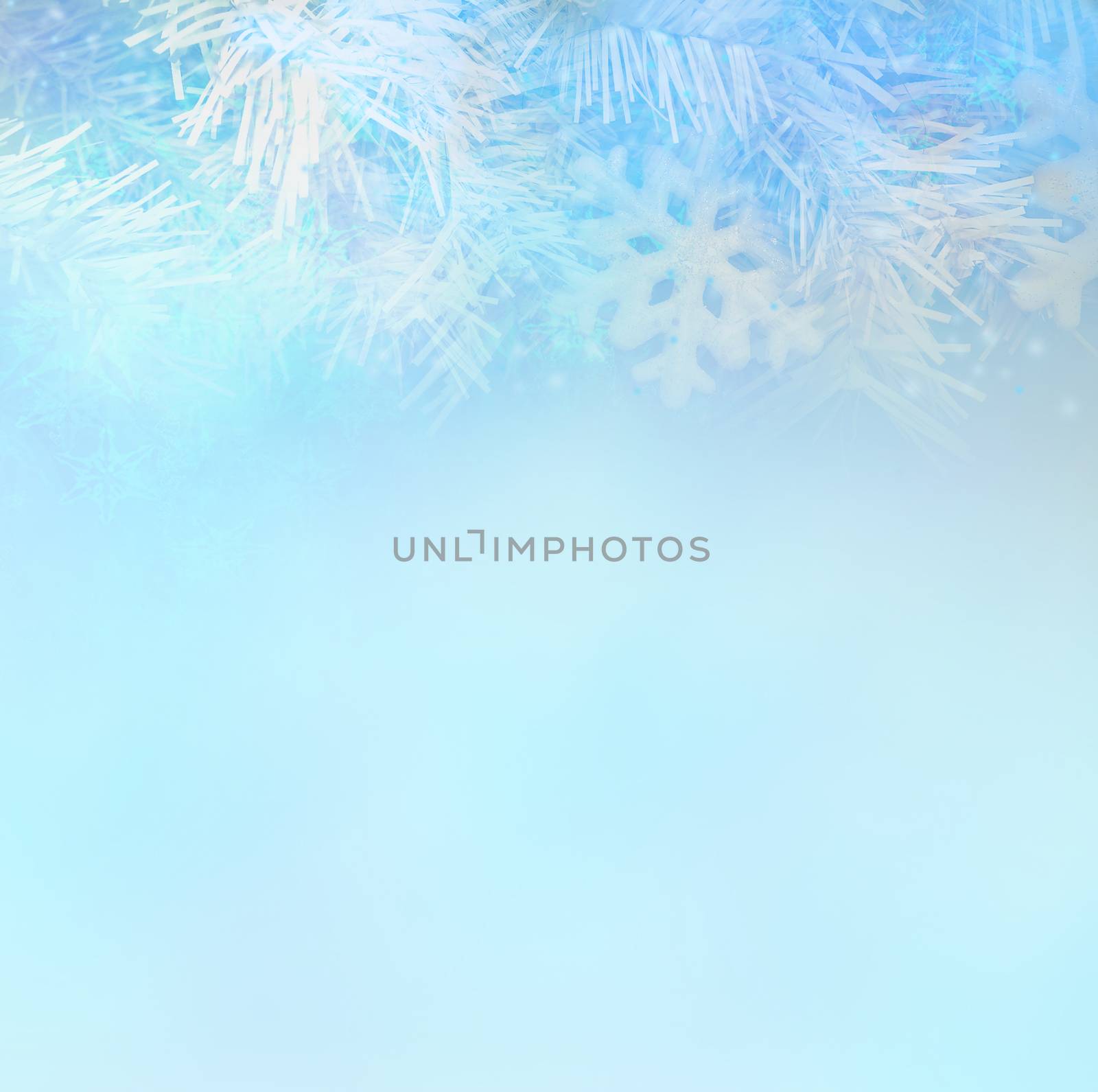 christmas background concept design of white snowflake and snow with copy space
