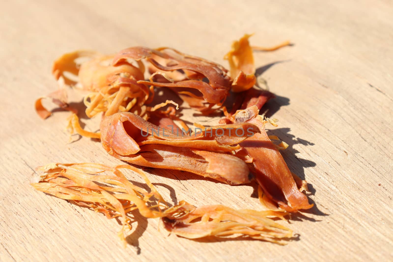 healthy and spicy Mace stock on wooden background