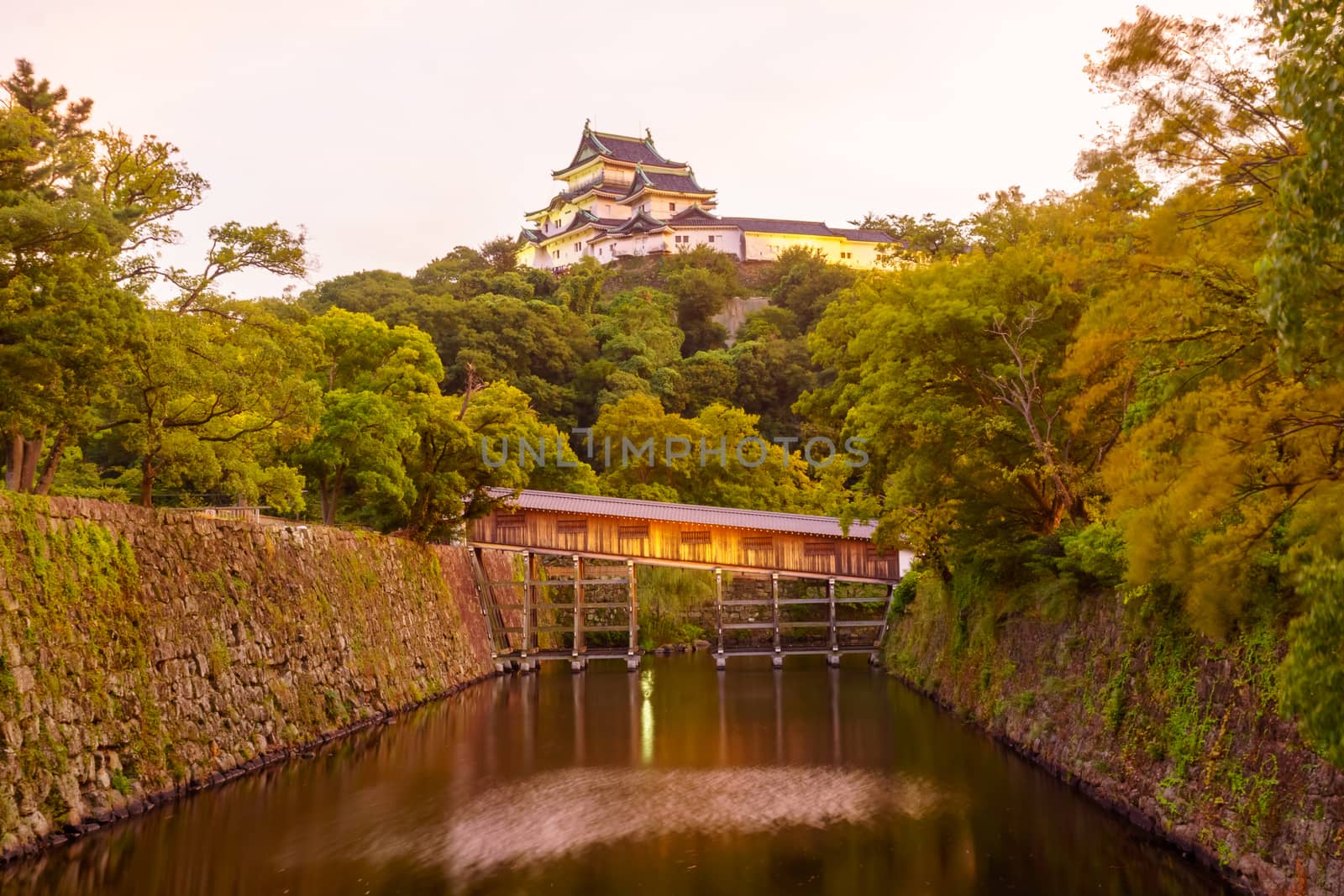 Wakayama castle and the Ohashirouka Covered Bridge by RnDmS
