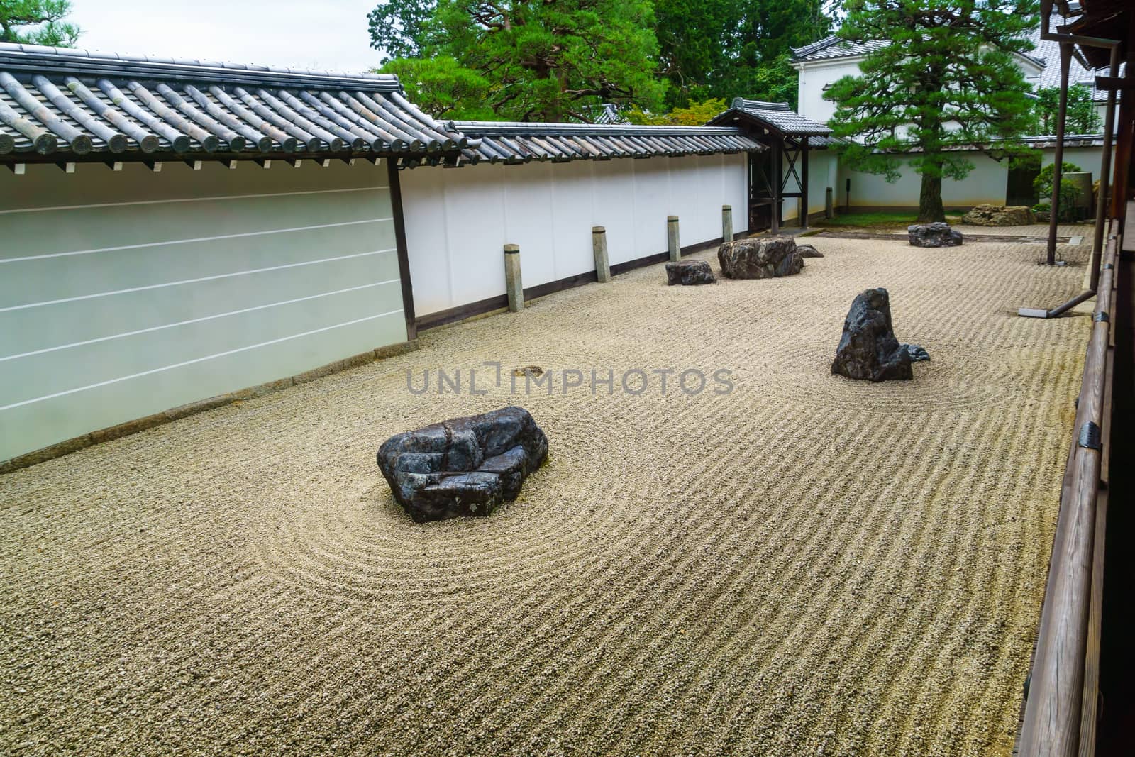 View of Japanese Rock Garden of the Nanzen-ji Temple, in Kyoto, Japan