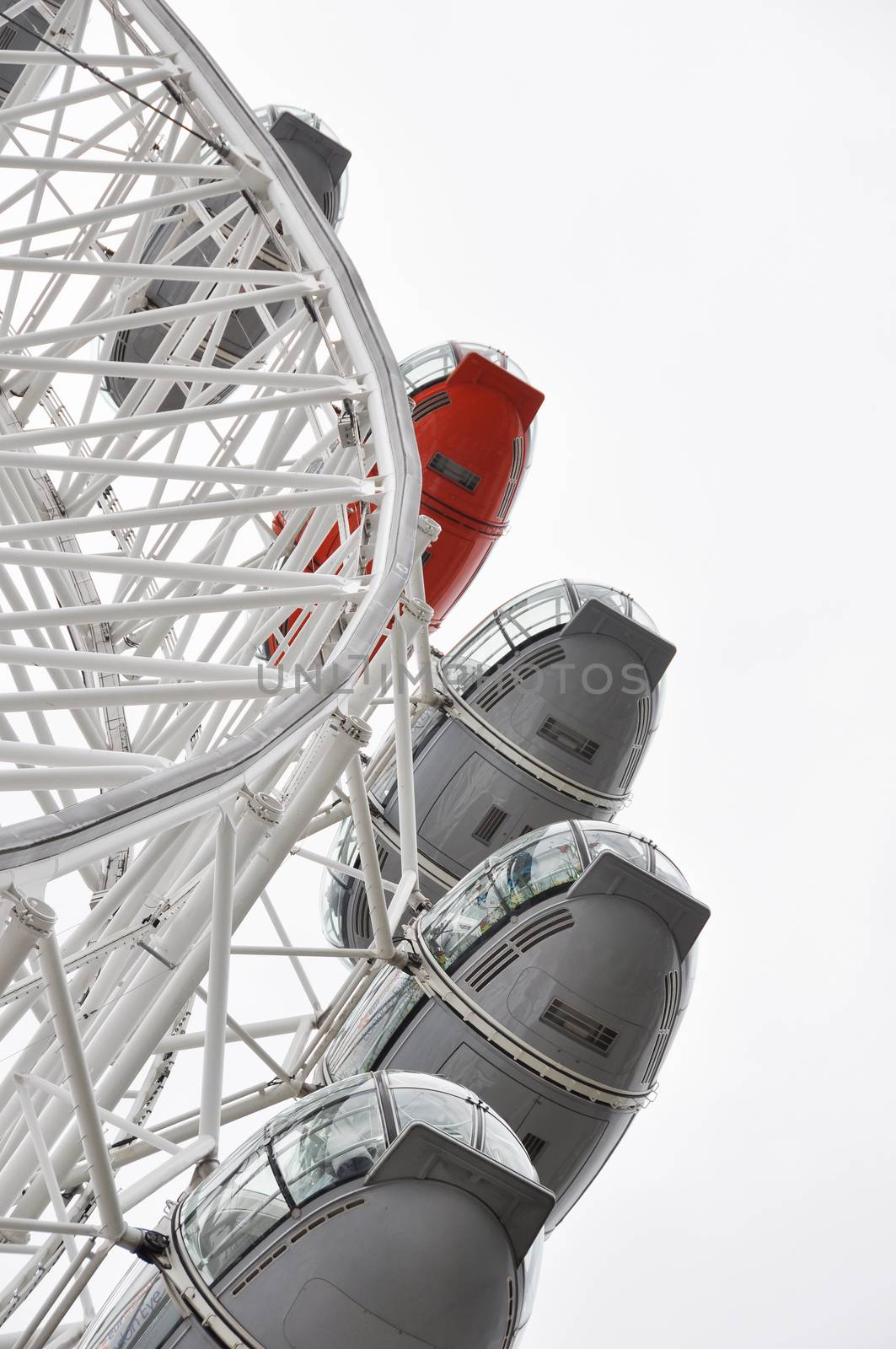 Detail shot of the London Eye in England, UK by dutourdumonde