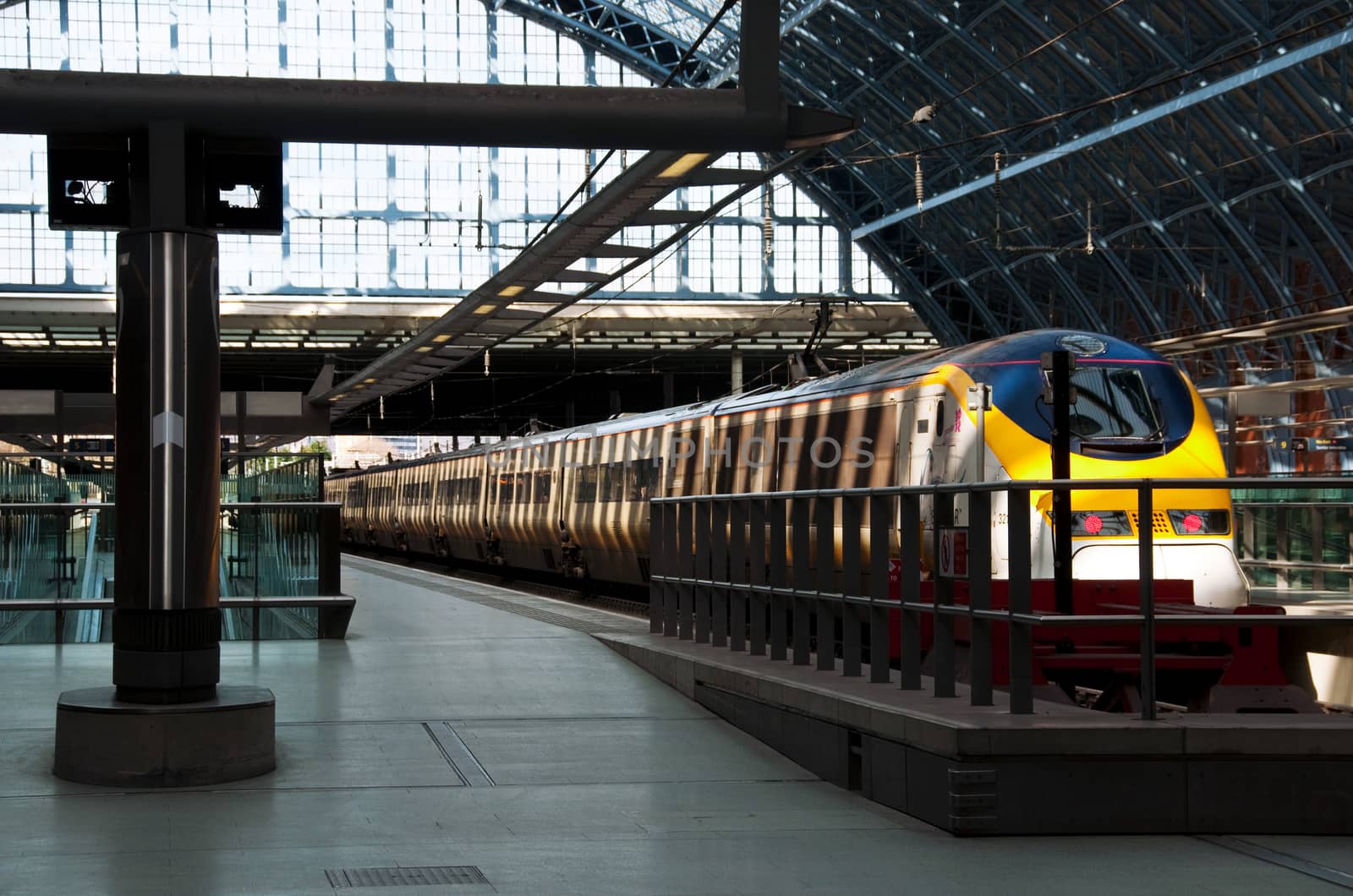 LONDON, UK - CIRCA MARCH 2012: A Eurostar train at St Pancras International station.