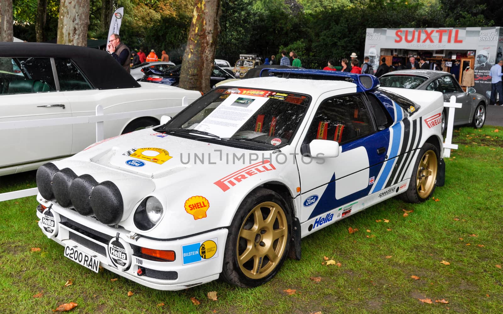 LONDON, UK - CIRCA SEPTEMBER 2011: A Ford RS200 at Chelsea Autolegends. The Ford RS200 was a Group B rally car.