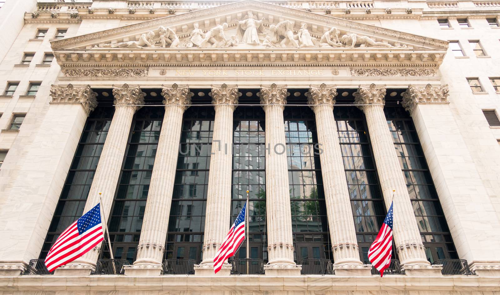 NEW YORK CITY, USA - CIRCA AUGUST 2015: The New York Stock Exchange on Wall Street is the largest stock exchange in the world.