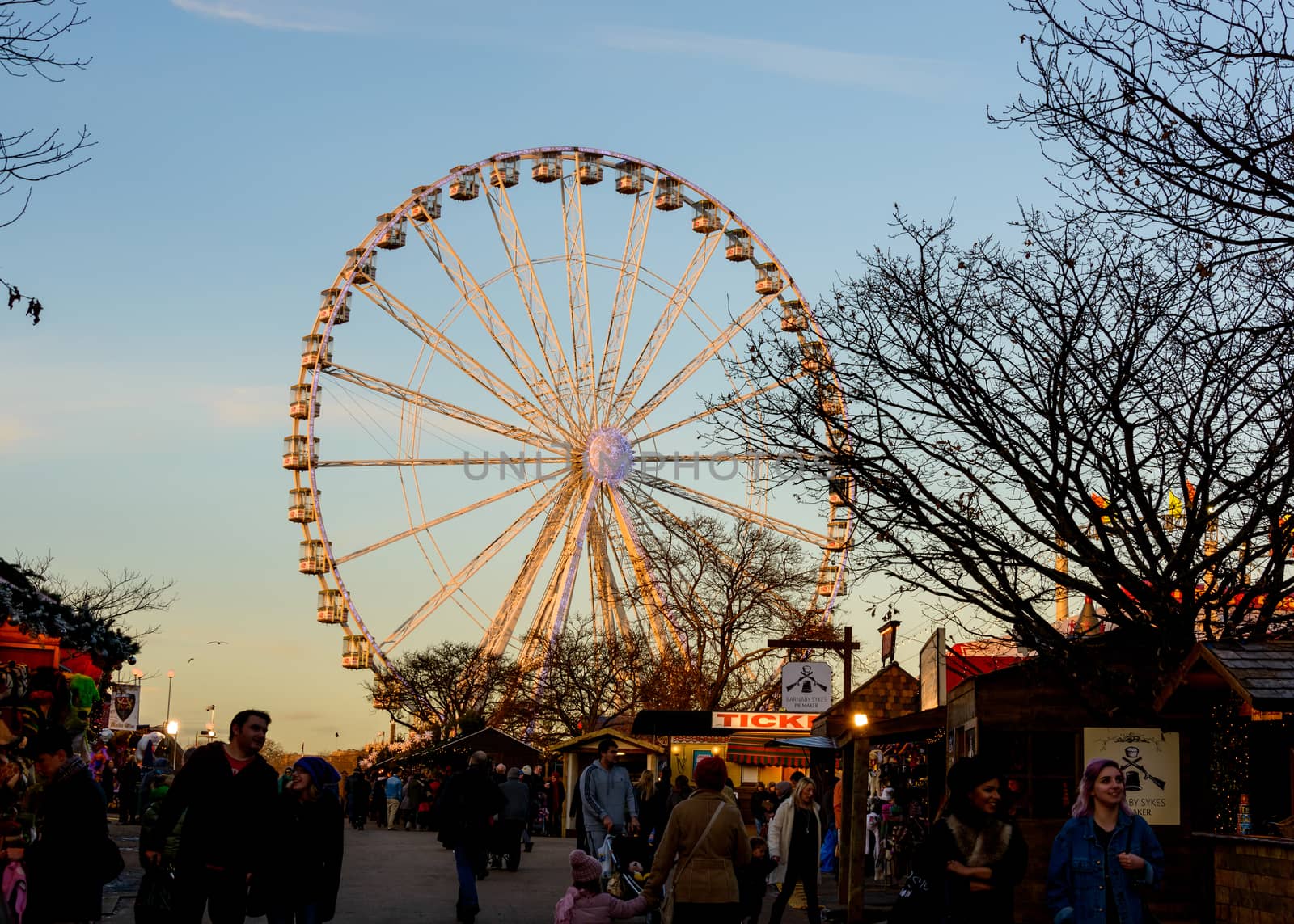 LONDON, UK - CIRCA NOVEMBER 2012: The ferris wheel at Winter Wonderland in Hyde Park.