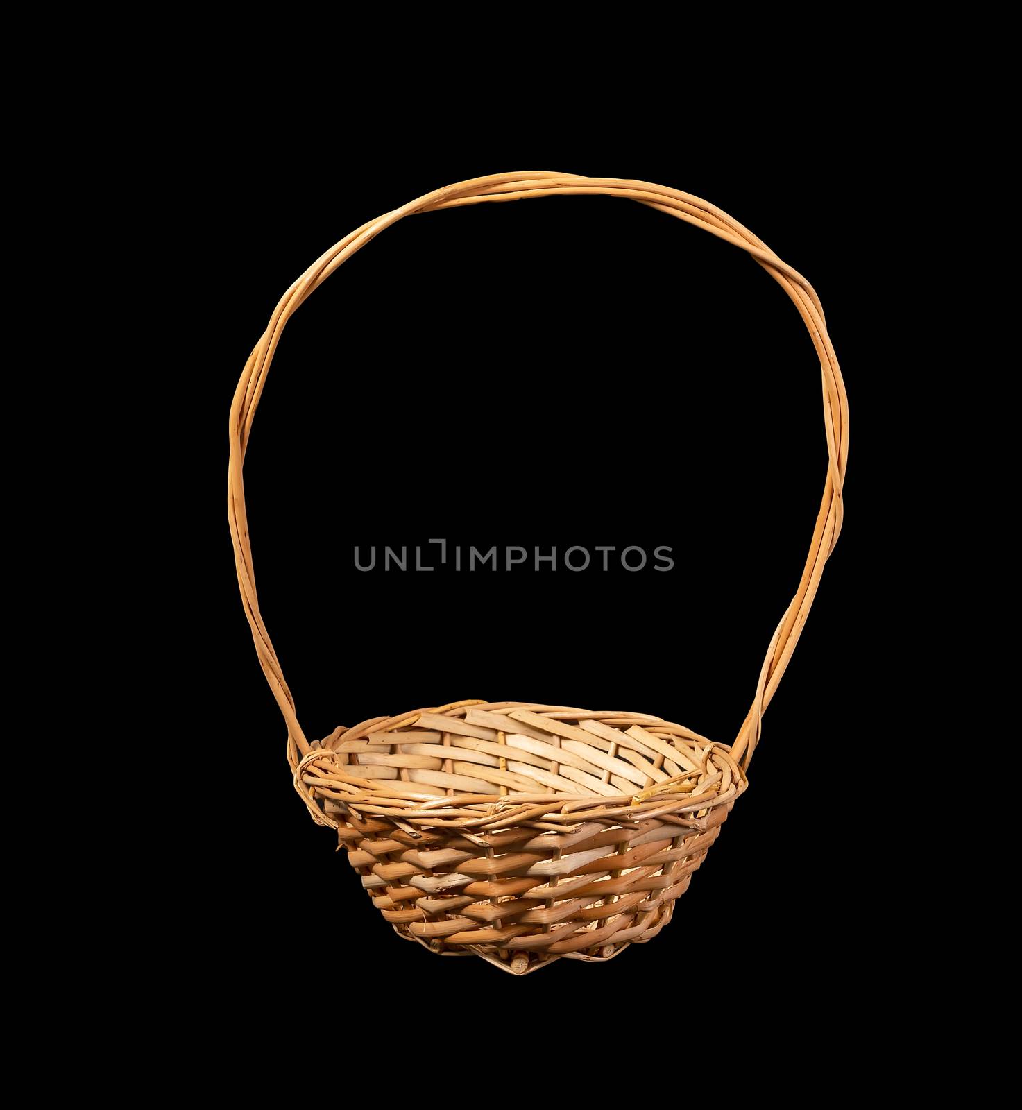 Wooden flower basket with isolated on a black background. by 977_ReX_977