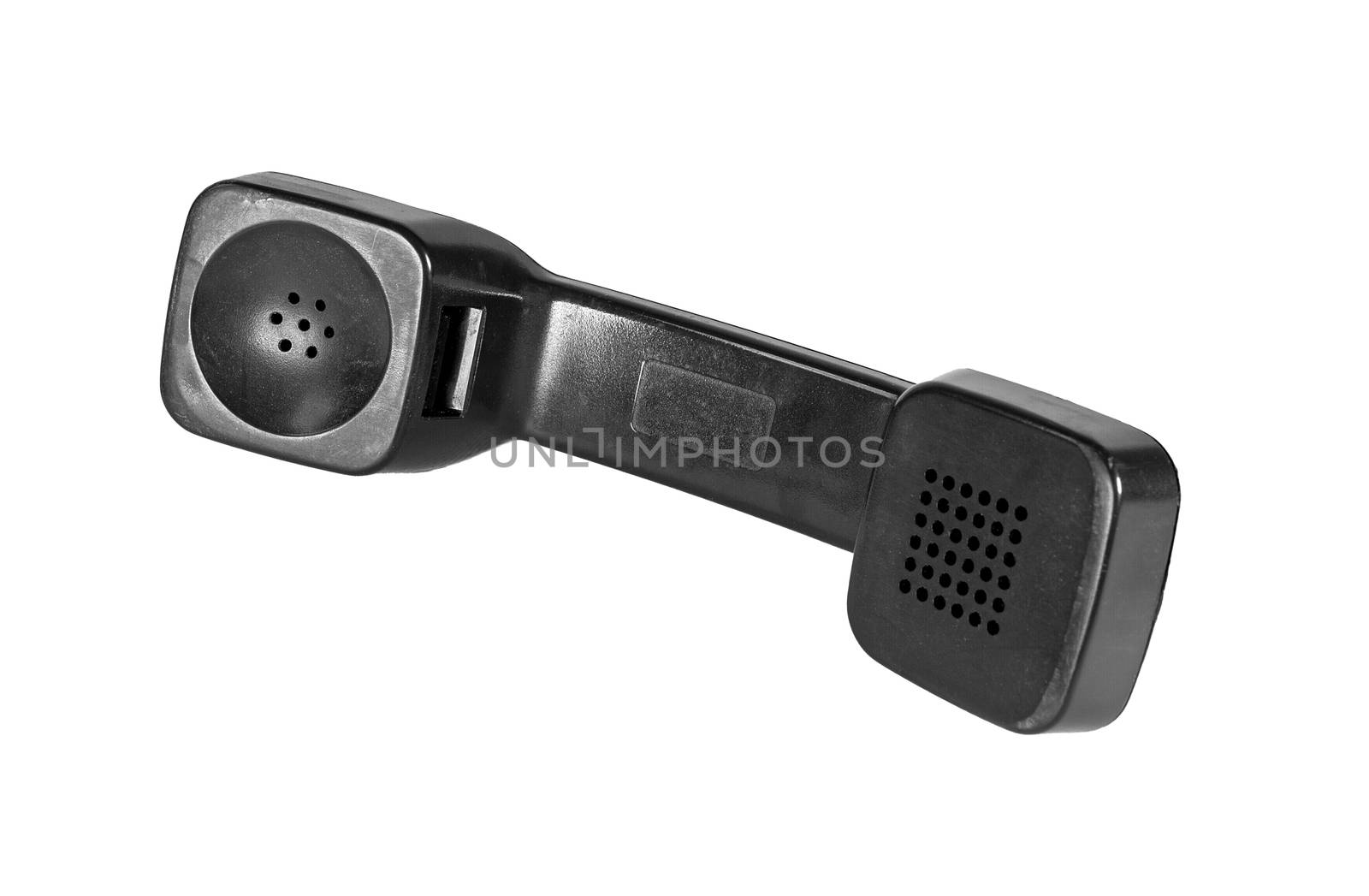 Old handset of black color isolated on a white background by 977_ReX_977