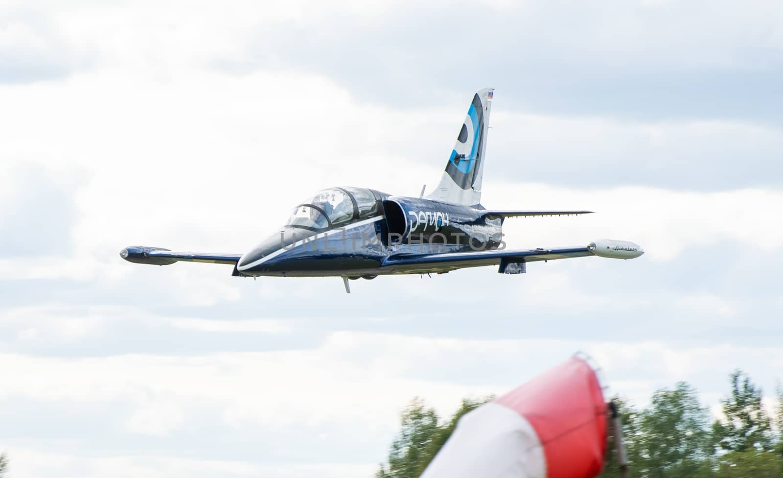September 12, 2020, Kaluga region, Russia. The Aero L-39 Albatros training aircraft performs a training flight at the Oreshkovo airfield.