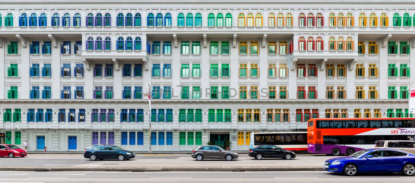 SINGAPORE - CIRCA JANUARY 2016: Panoramic view of Old Hill Street Police Station which now houses the Ministry of Communications and Information (MCI) and Ministry of Culture, Community and Youth.