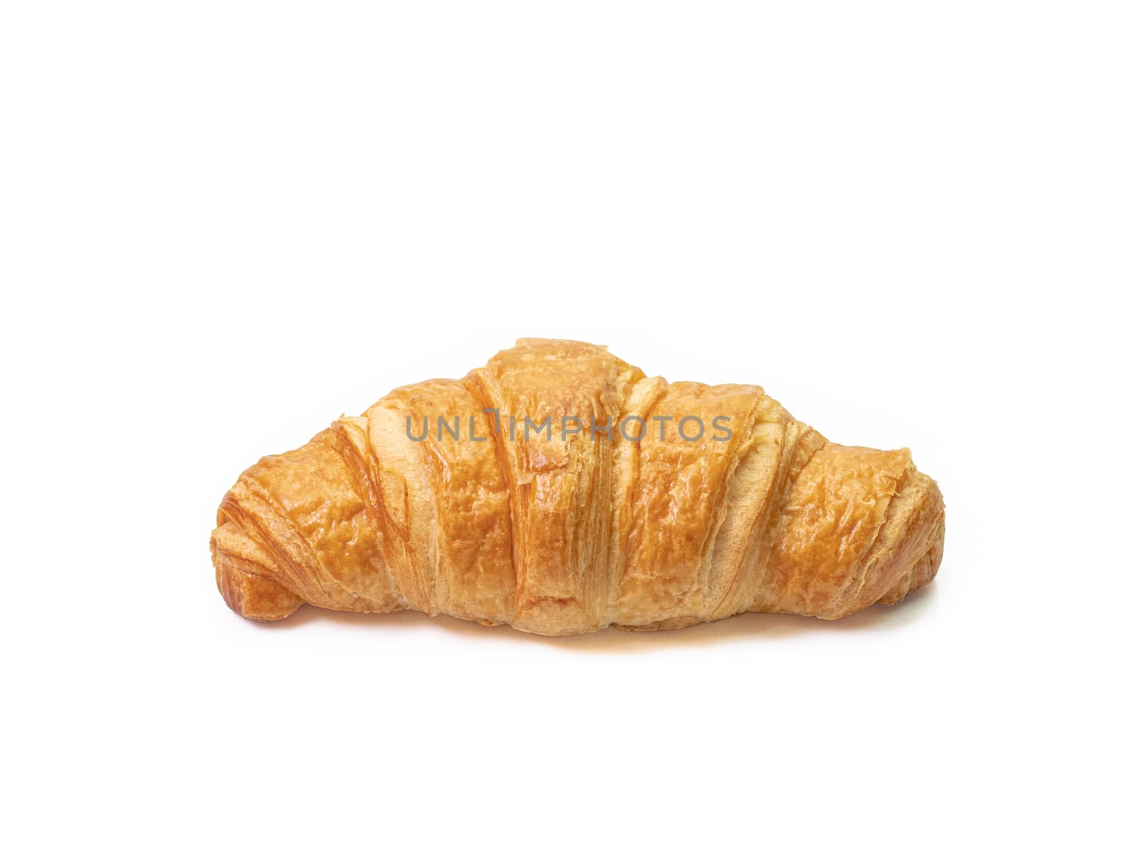 The delicious butter croissant bakery on white background. by phasuthorn