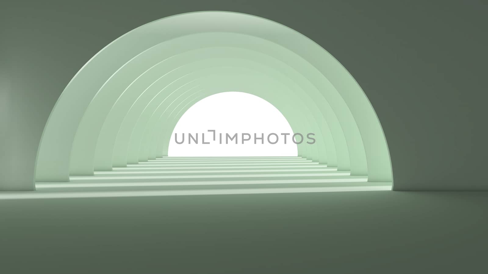 3d rendering of abstract tunnel art design