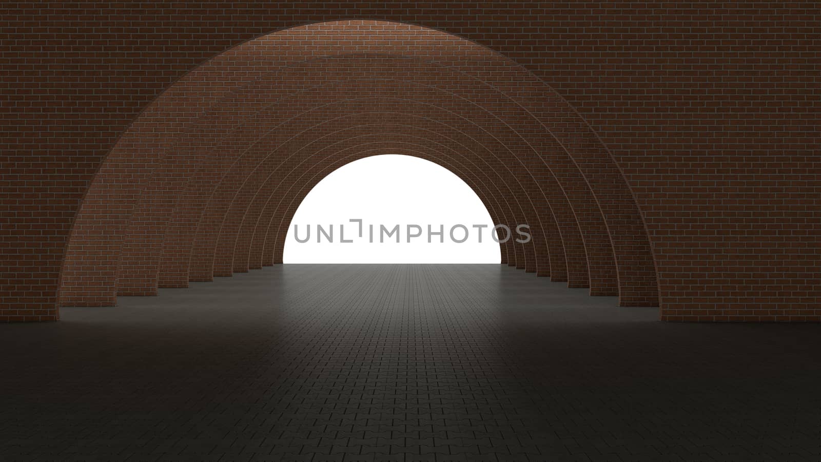 3d rendering of abstract tunnel art design