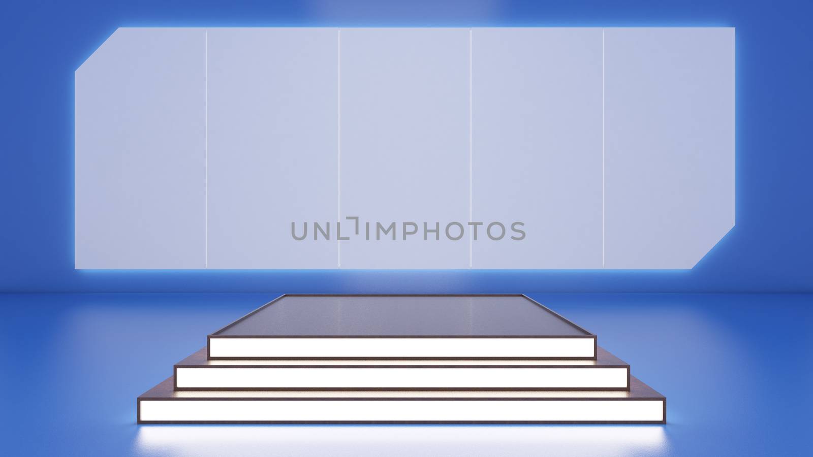 3d rendering of rectangle podium for show product