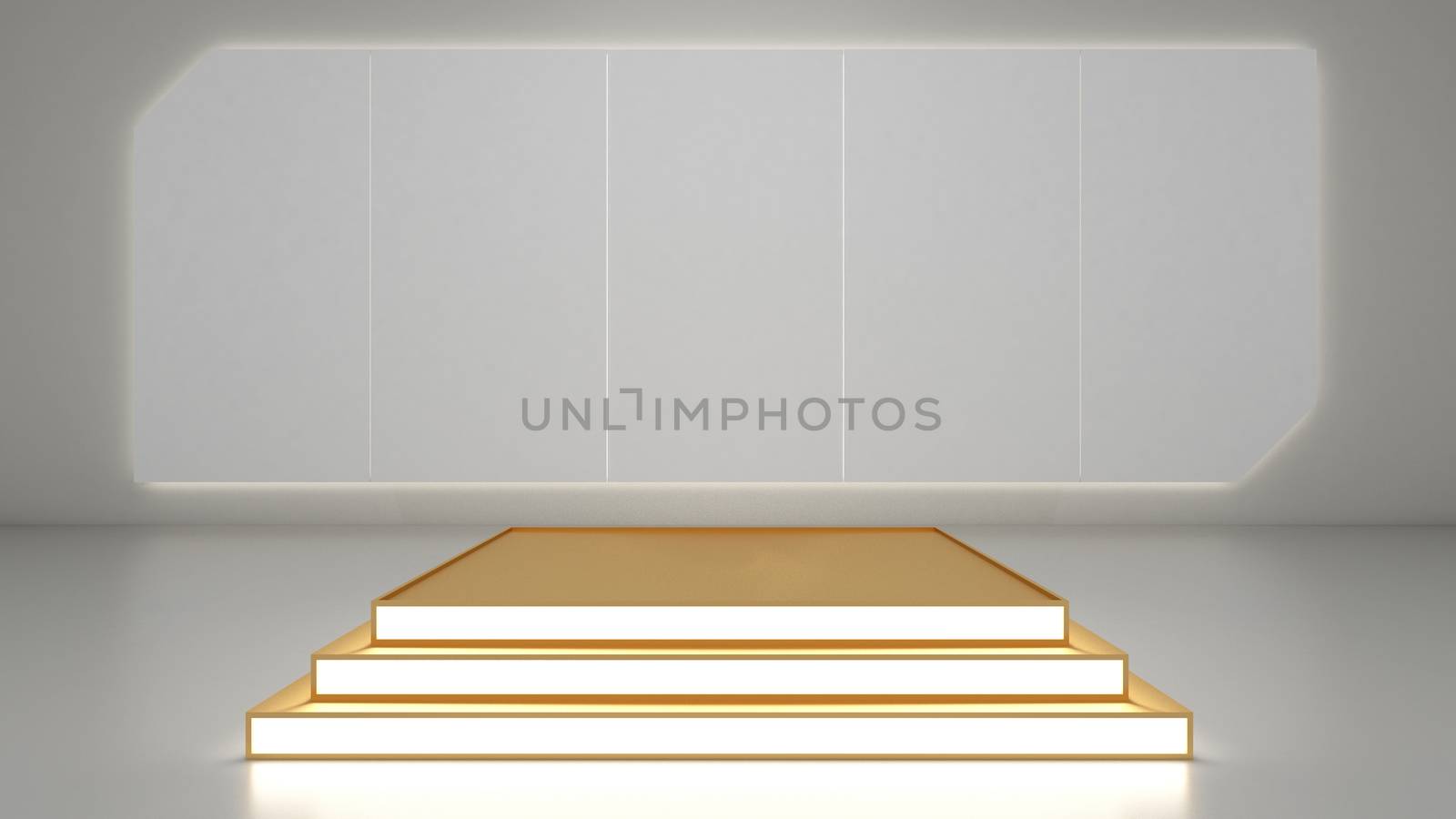 3d rendering of rectangle podium for show product