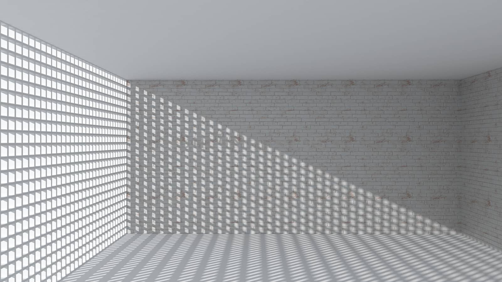 3d rendering of abstract rectangle shape in the room