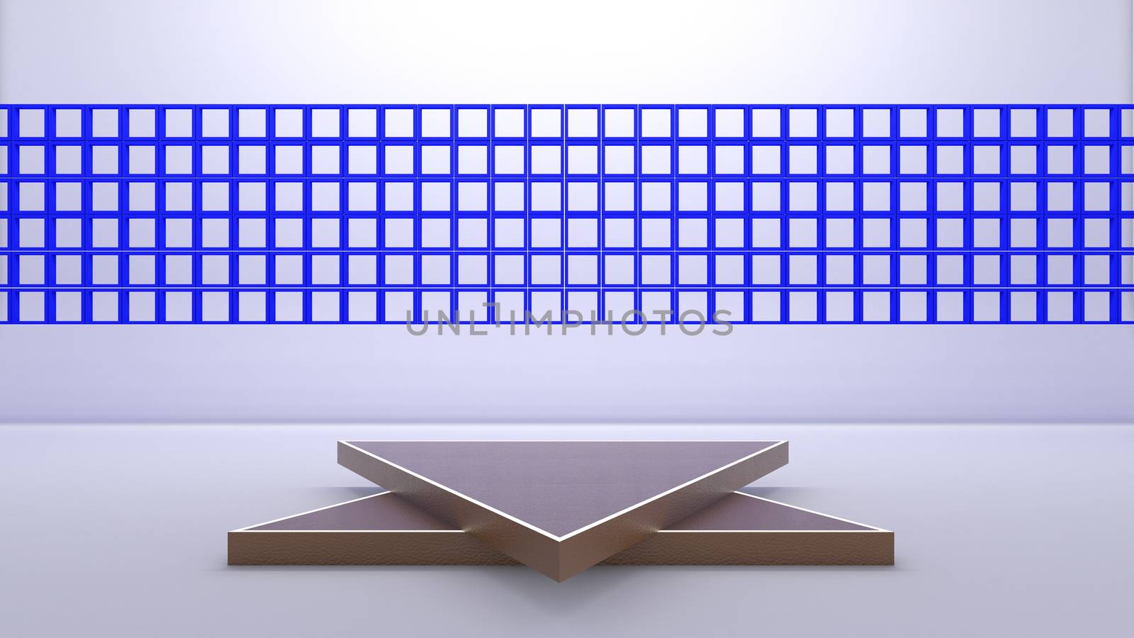 3d rendering of triangle podium for show product