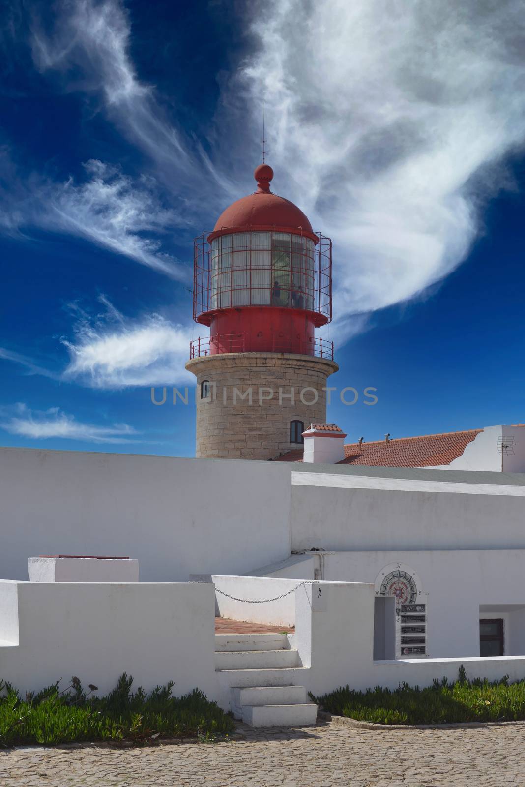 Portugal Algarve Region Sagres Lighthouse at Cape Saint Vincent - Cabo Sao Vicente - Continental Europe's most South-westerly point