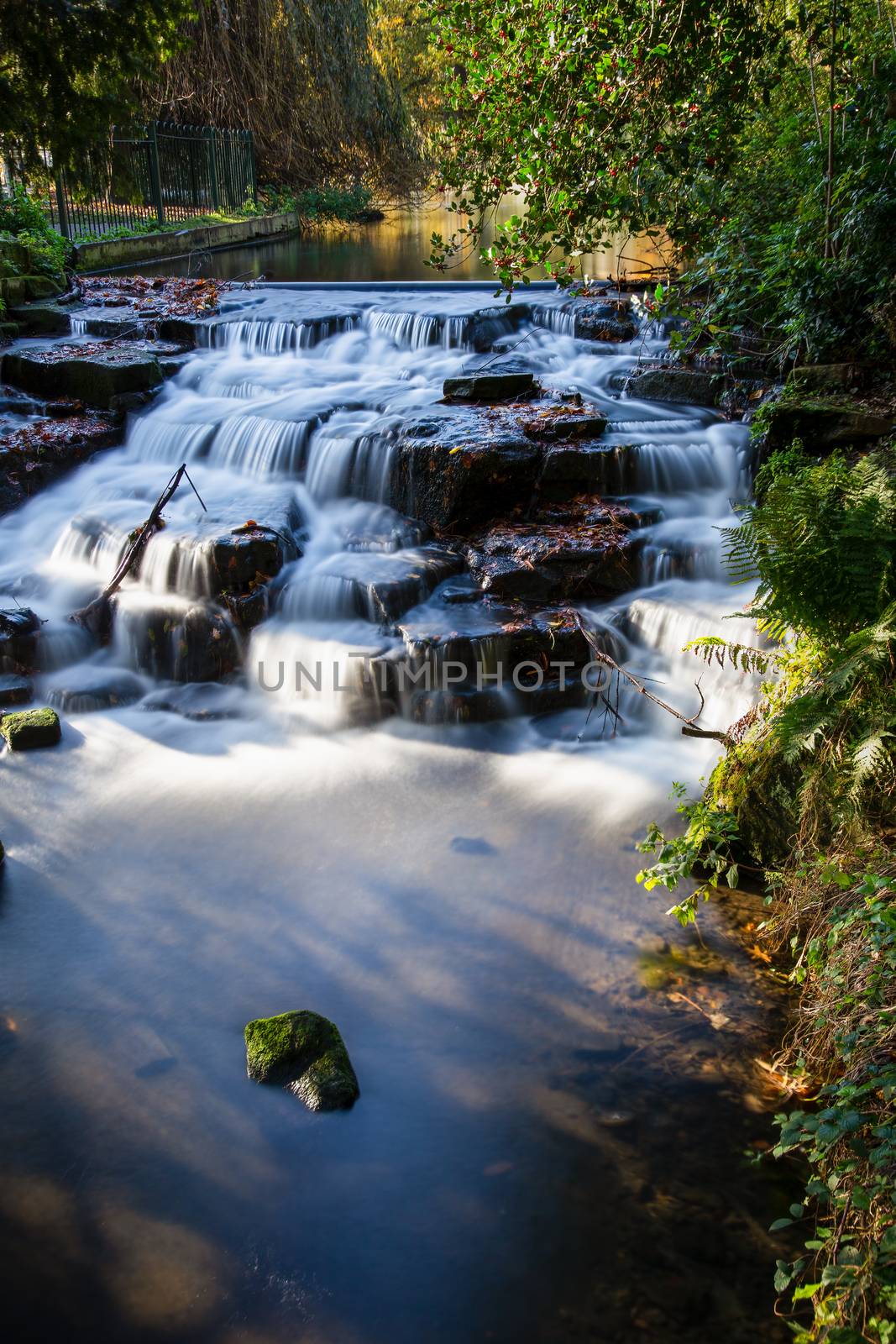 Long exposure of Carshalton Ponds Waterfall by magicbones