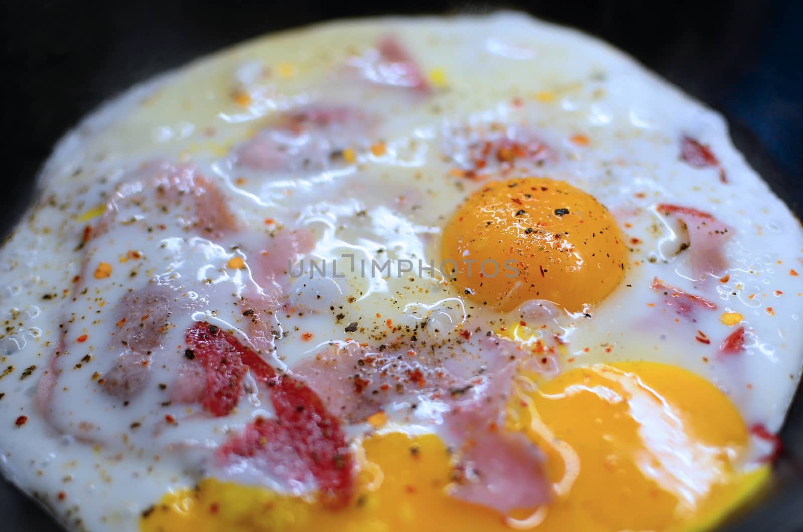 Ham and eggs closeup. by hamik