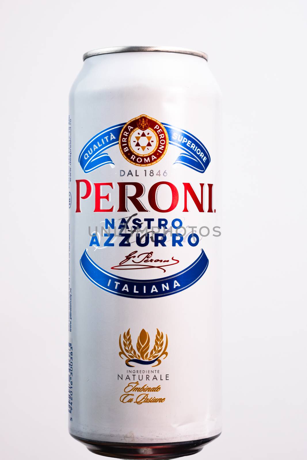 Peroni Nastro Azzurro, a premium lager beer produced since 1963  by vladispas