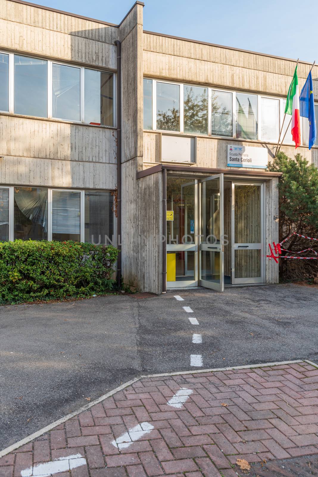 External view of school, Italian school building