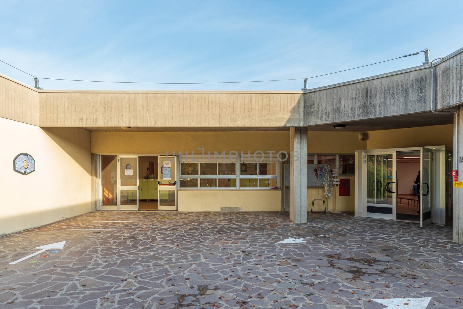 External view of school, Italian school building