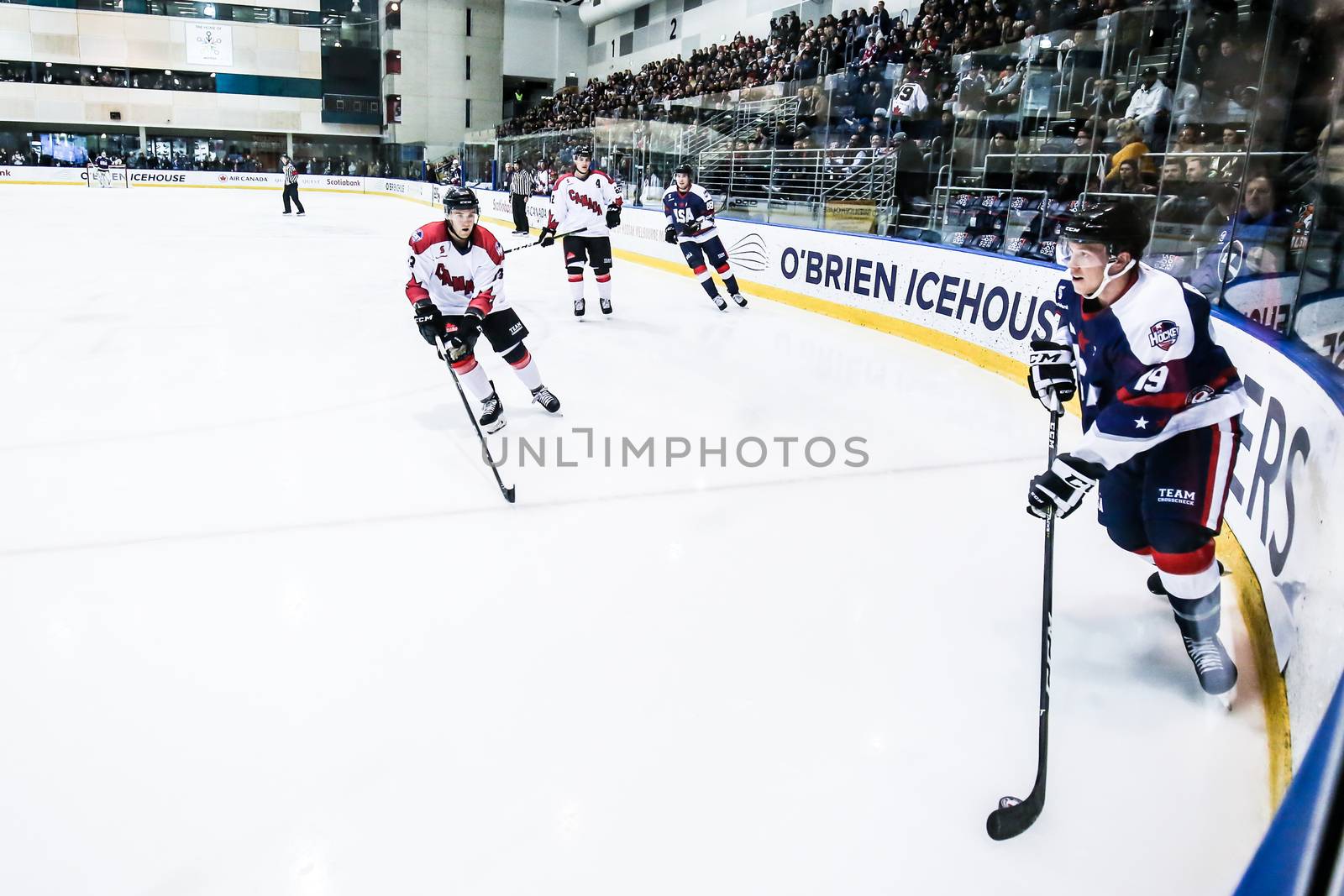 MELBOURNE, AUSTRALIA - JUNE 21: Johnny Austin of USA in the 2019 Ice Hockey Classic in Melbourne, Australia