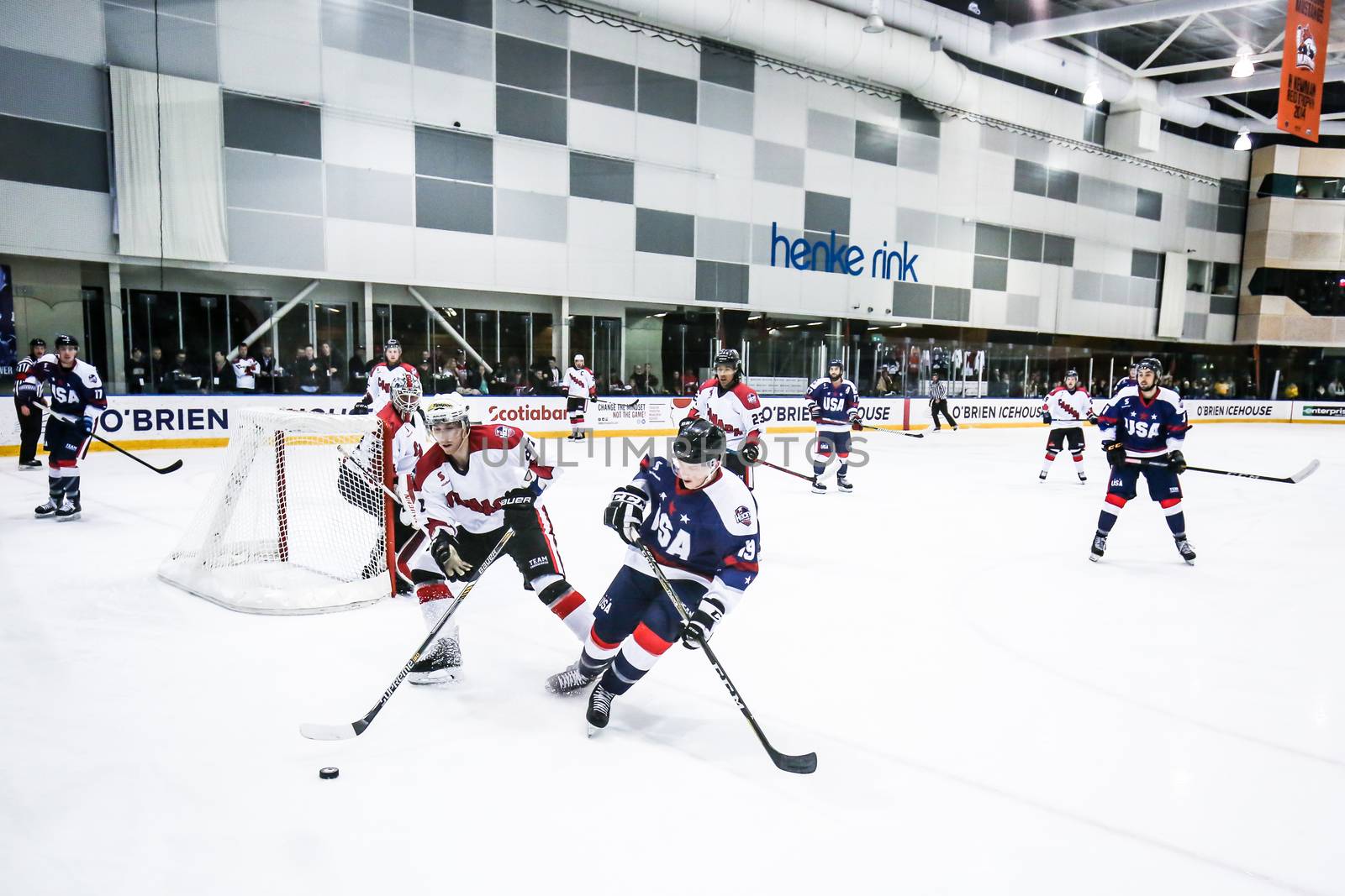 MELBOURNE, AUSTRALIA - JUNE 21: Canada Vs USA in the 2019 Ice Hockey Classic in Melbourne, Australia