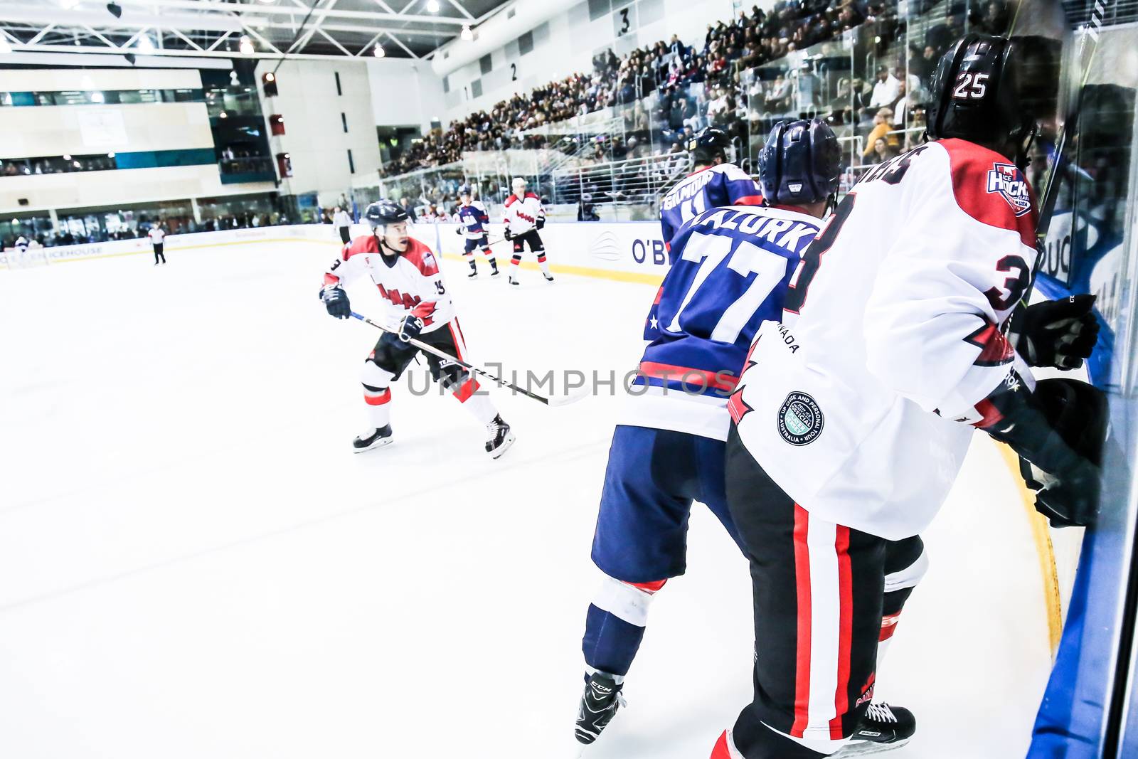 MELBOURNE, AUSTRALIA - JUNE 21: Canada Vs USA in the 2019 Ice Hockey Classic in Melbourne, Australia