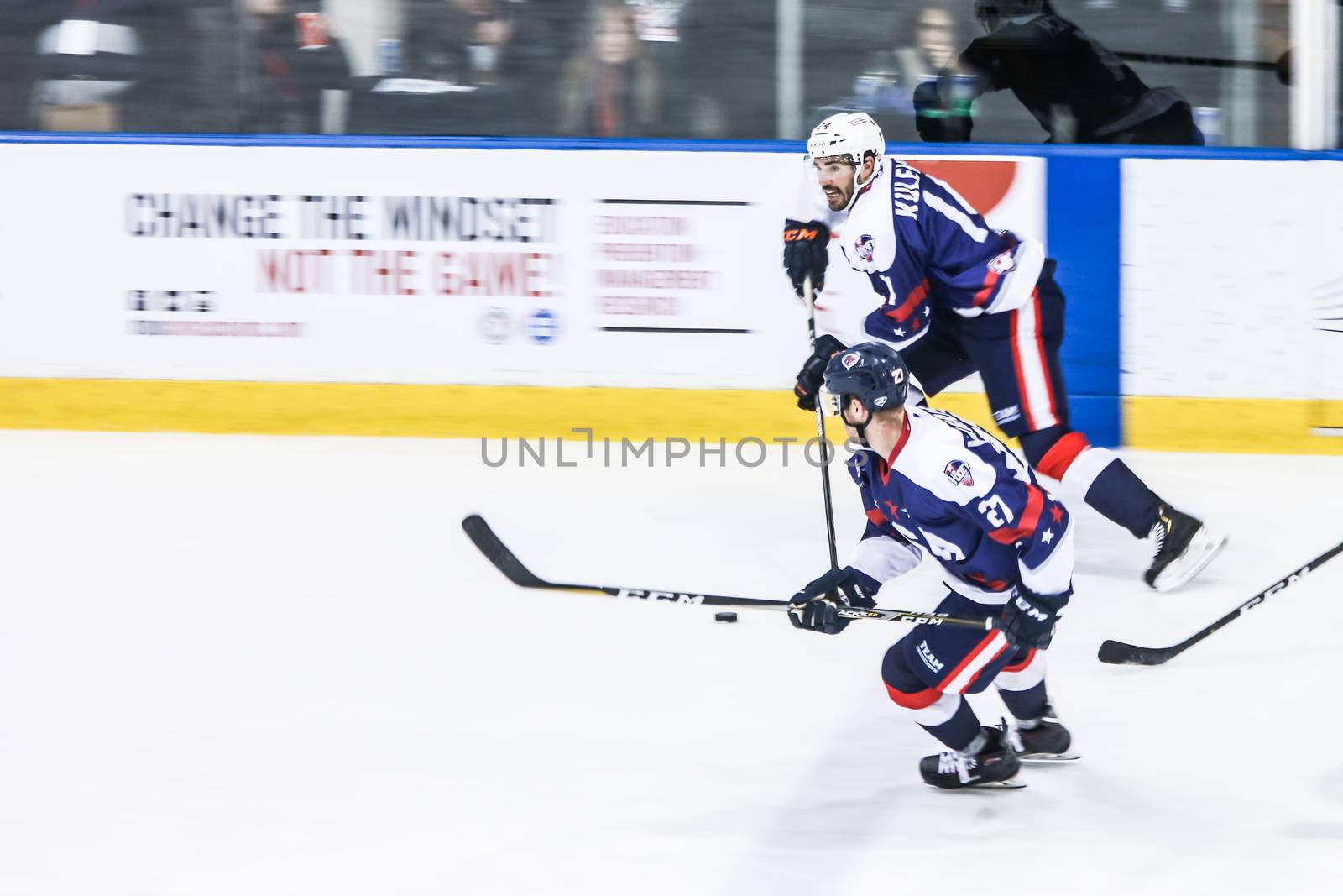 MELBOURNE, AUSTRALIA - JUNE 21: Jake Kulevich of USA skates in the 2019 Ice Hockey Classic in Melbourne, Australia